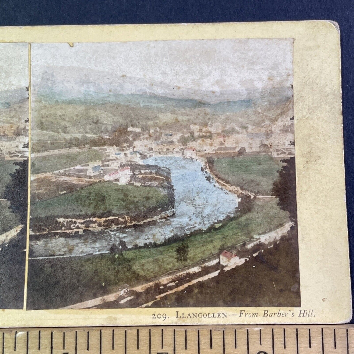 Llangollen Wales England Stereoview From Bunker Hill Antique c1865 X3550