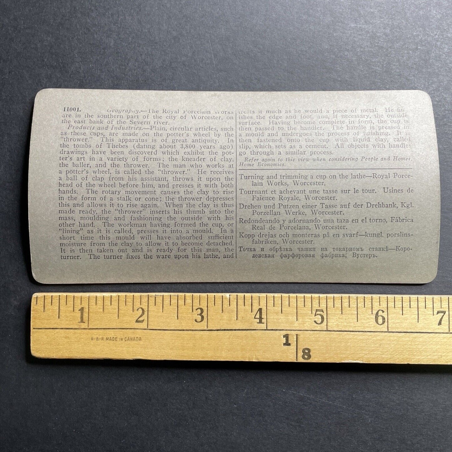 Antique 1905 Children Working In A Factory Worcester Stereoview Photo Card P1529