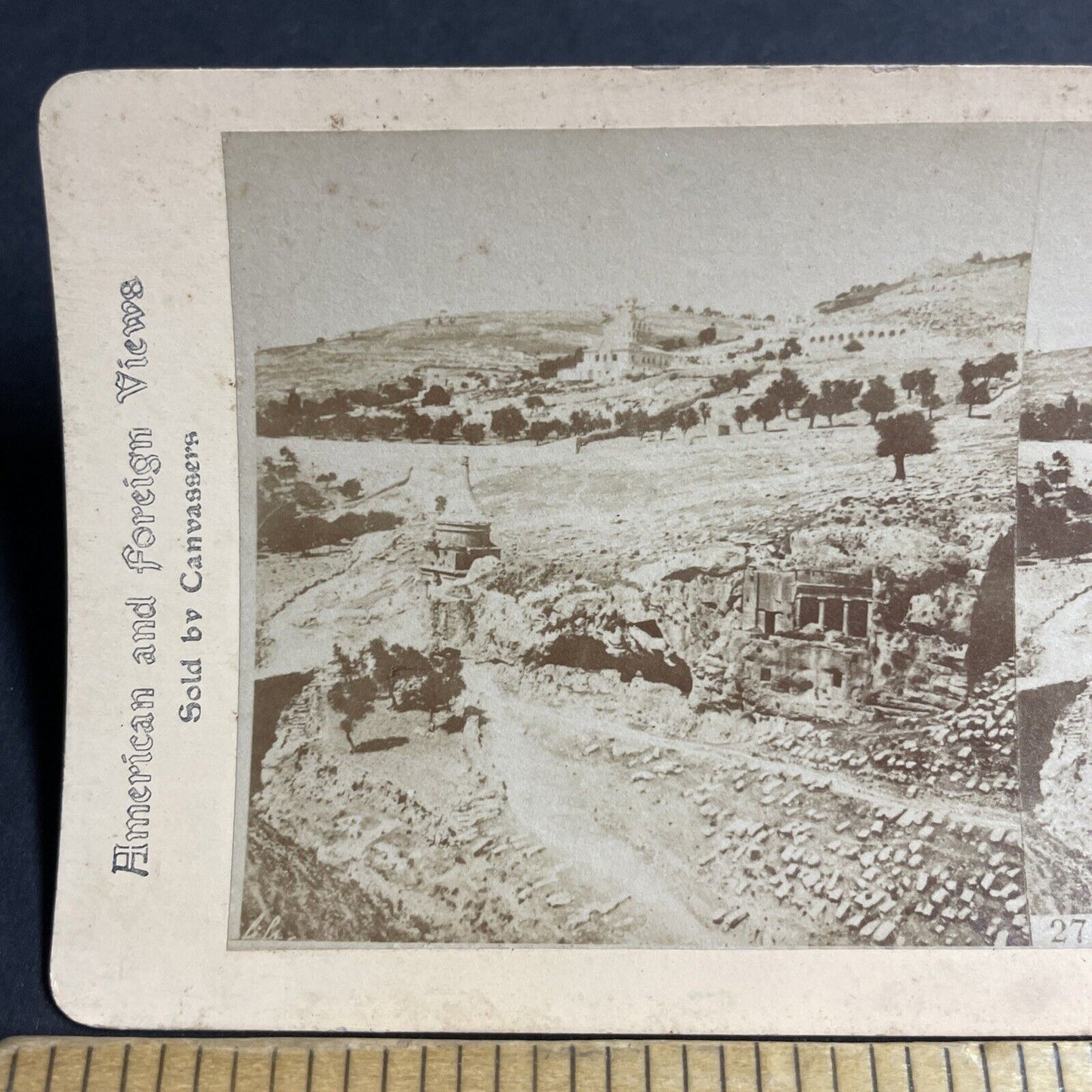 Antique 1880s Valley Of Josaphat Israel Stereoview Photo Card P4615