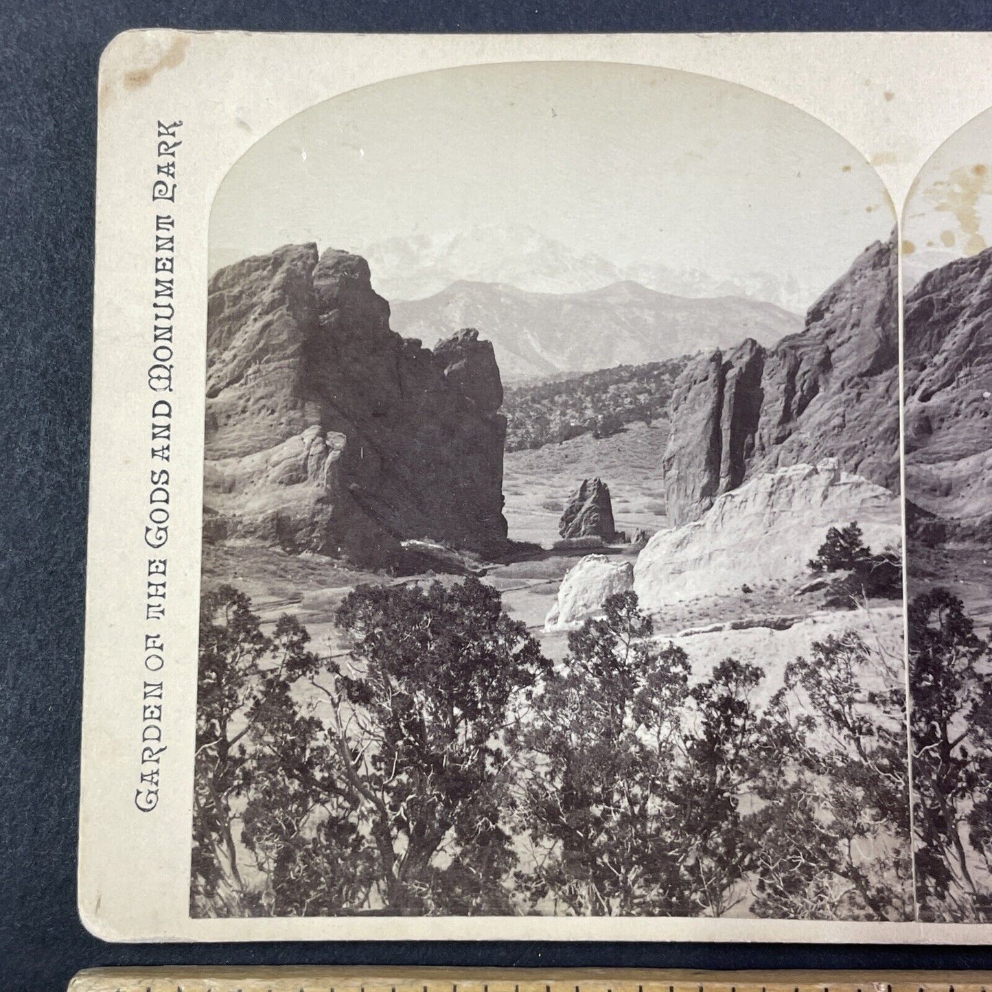 Garden of the Gods Colorado Springs Stereoview W.H. Jackson c1880 Y1757