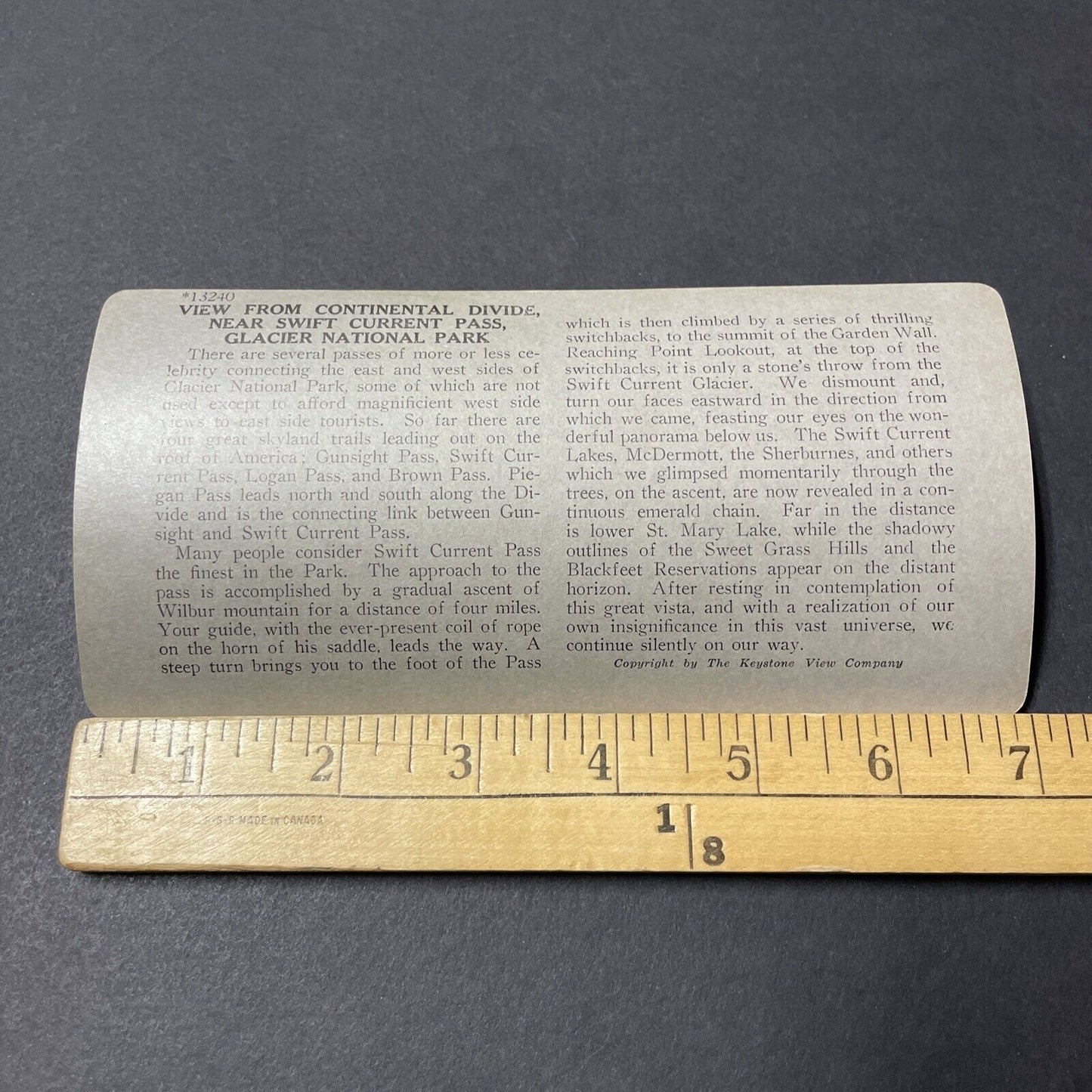 Antique 1910s Glacier National Park Montana Stereoview Photo Card V2652