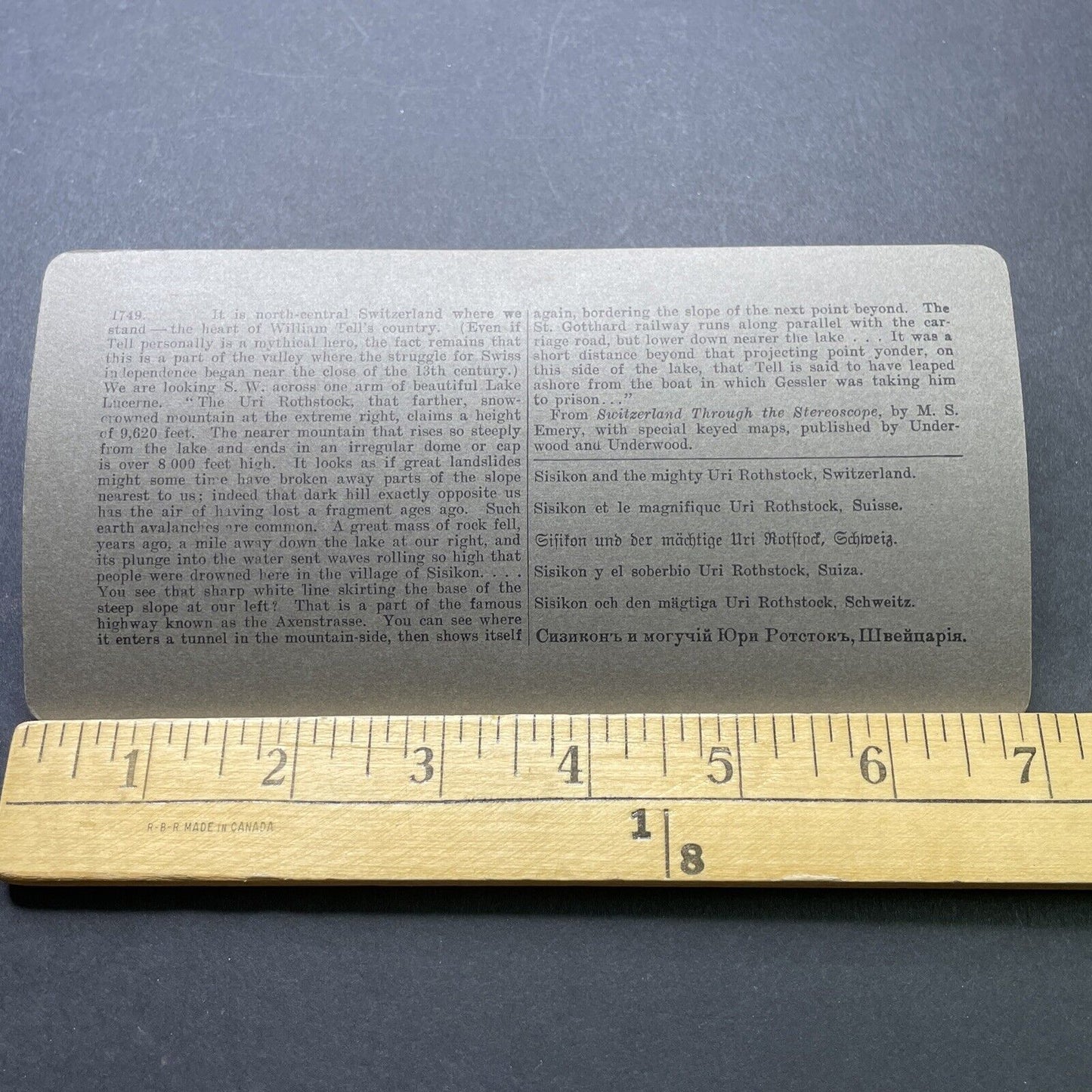 Antique 1900 Village Of Sisikon Switzerland Stereoview Photo Card P2374