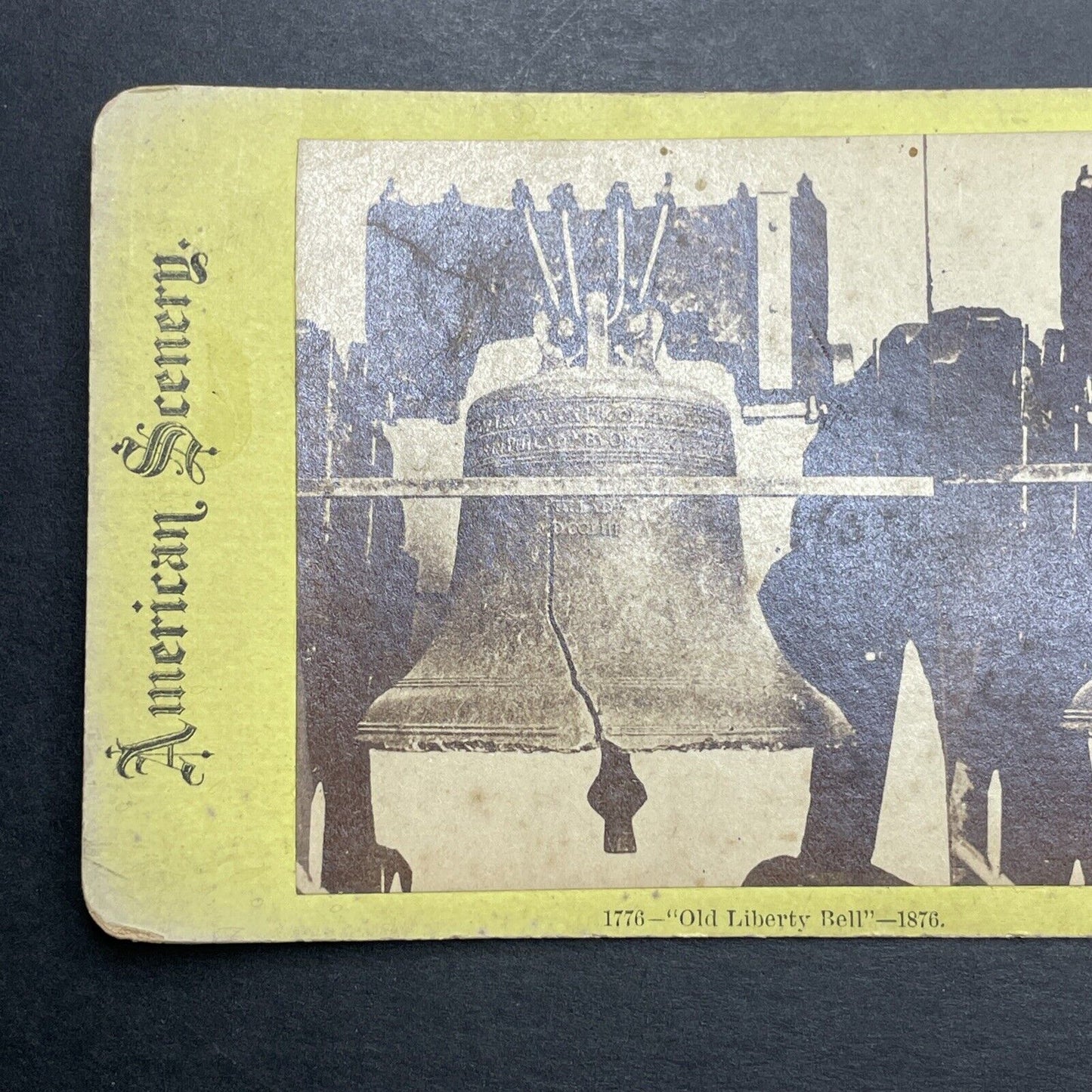 Antique 1876 The Liberty Bell (1776-1876) Stereoview Photo Card P1173