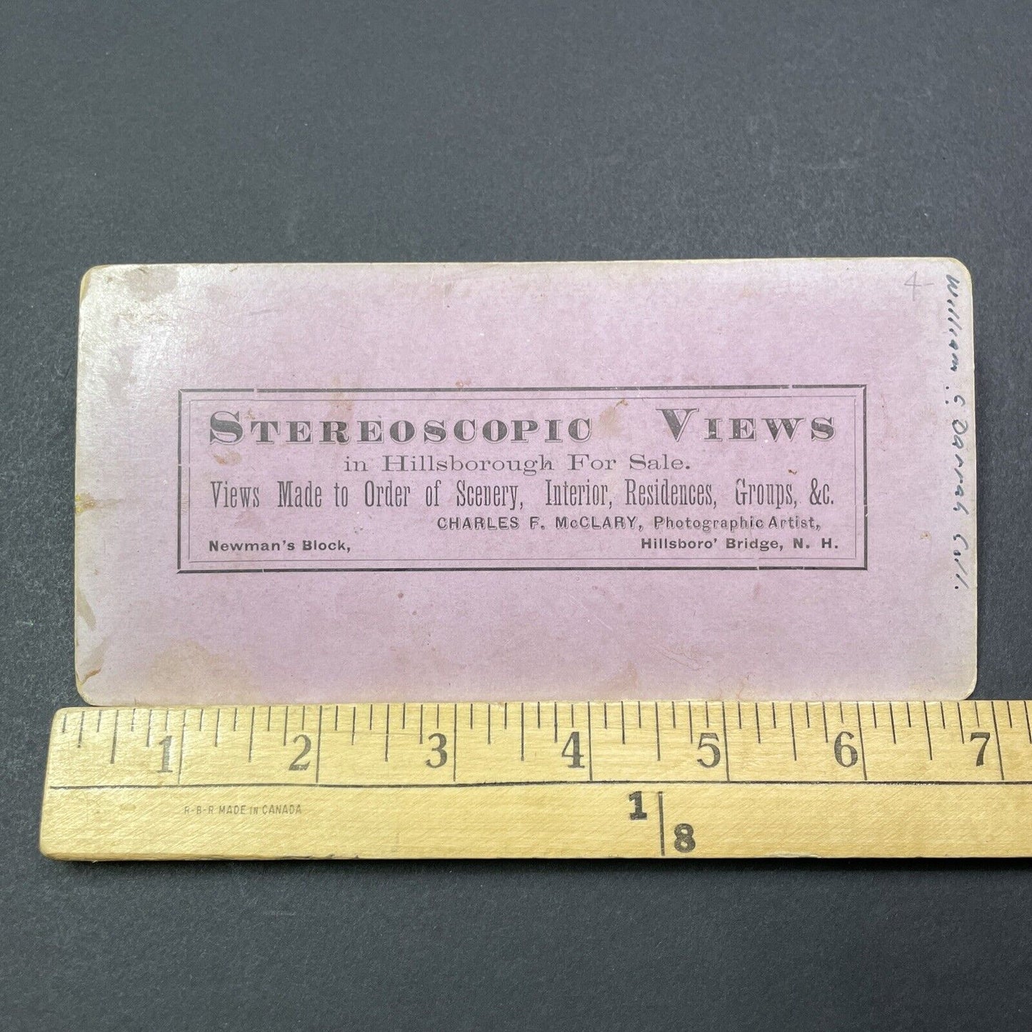 Antique 1860s Hillsborough New Hampshire Downtown Stereoview Photo Card V2088