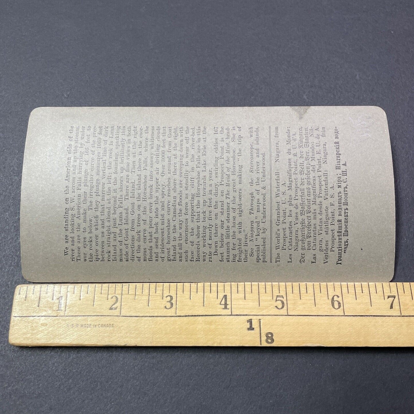 Antique 1890s The Top Of Niagara Falls Waterfall NY Stereoview Photo Card V2159