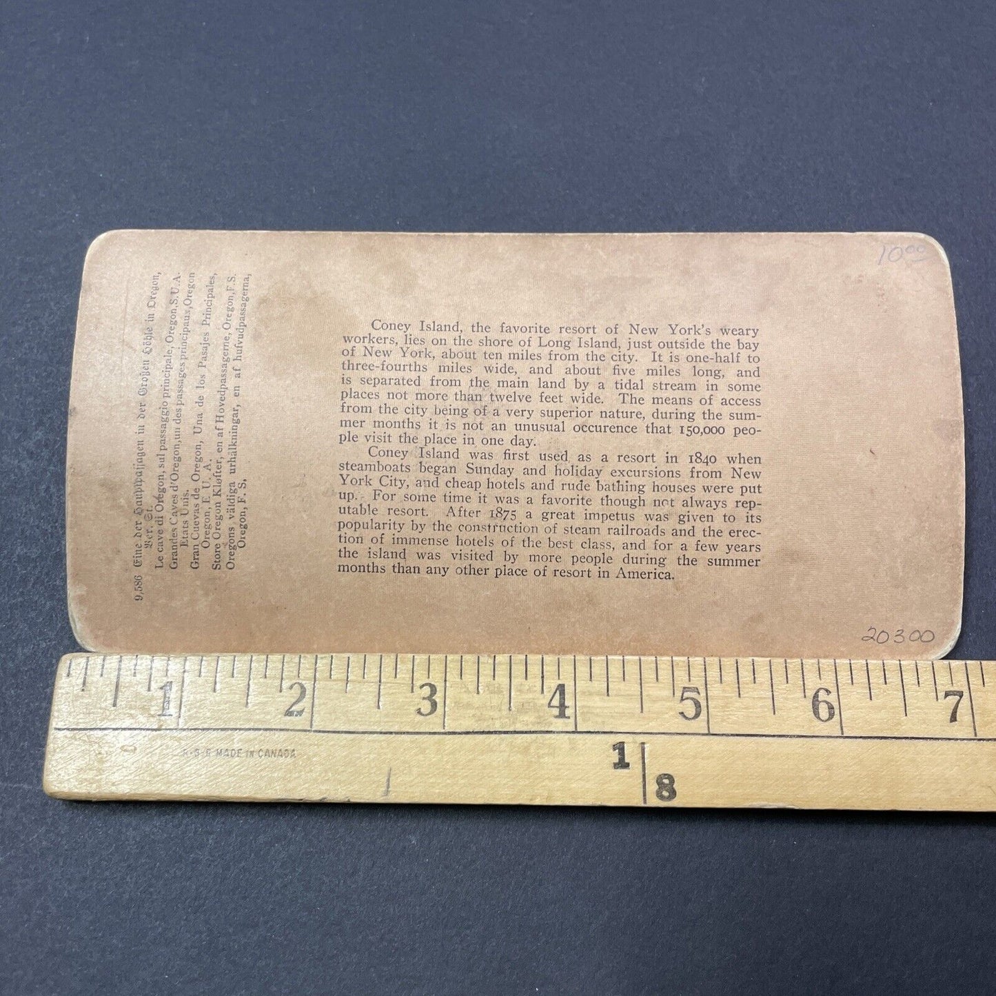 Antique 1899 Underground Cave Explorer In Oregon Stereoview Photo Card V1867