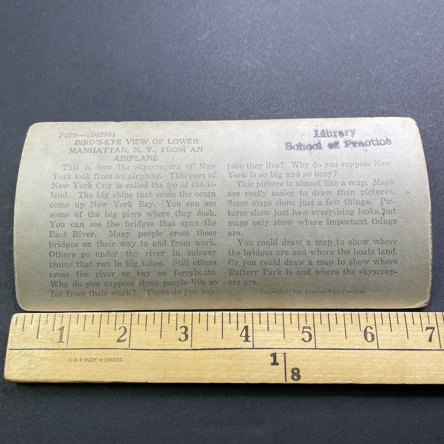 Antique 1920s Manhattan New York City Aerial View Stereoview Photo Card V3588