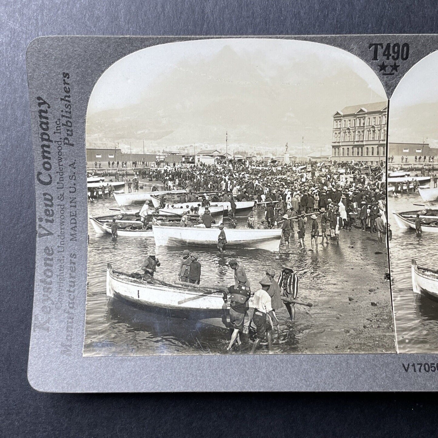 Antique 1909 Cape Town South Africa Port & Harbor Stereoview Photo Card P1014