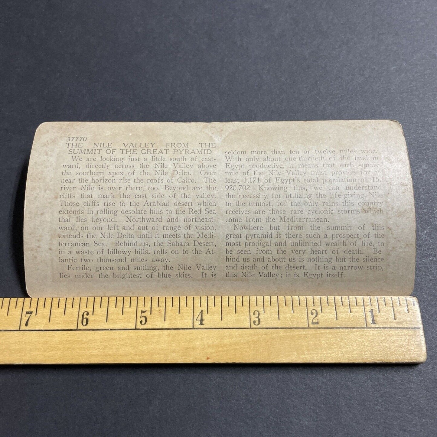 Antique 1920s Graffiti On Top Peak Great Pyramid Stereoview Photo Card P4955