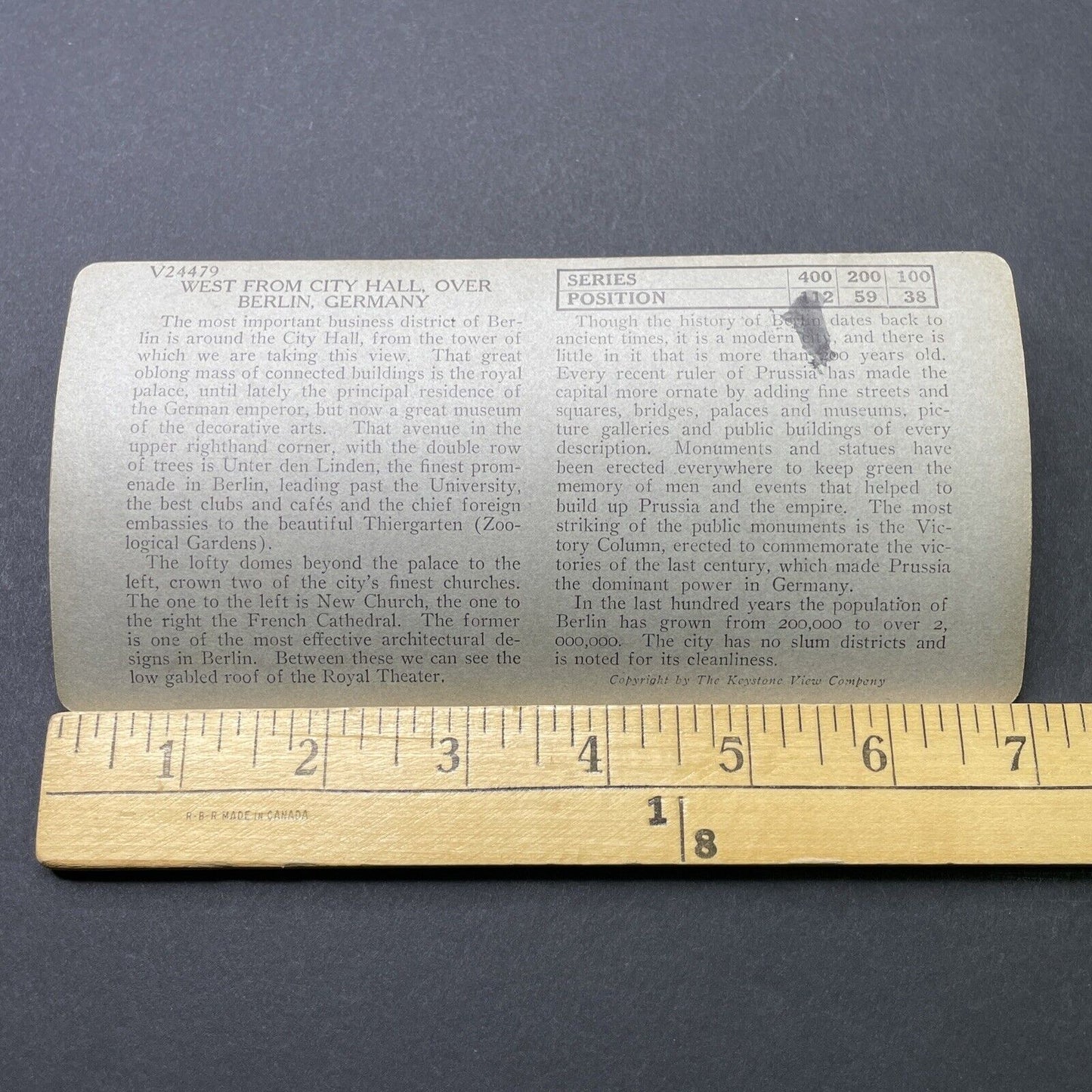 Antique 1914 City Center Of Berlin Germany Stereoview Photo Card P2792