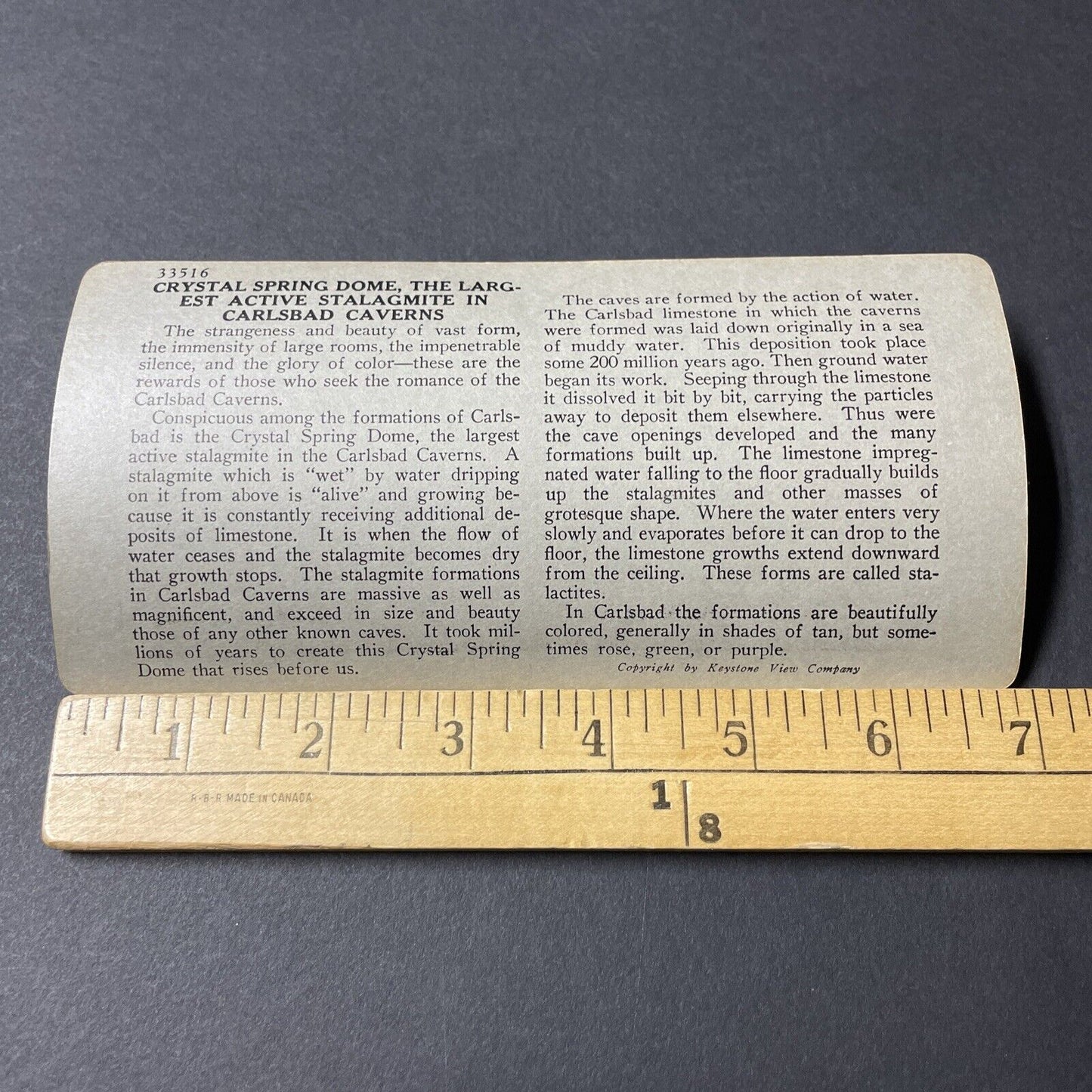 Antique 1920s Inside Carlsbad Caverns New Mexico Stereoview Photo Card V2817