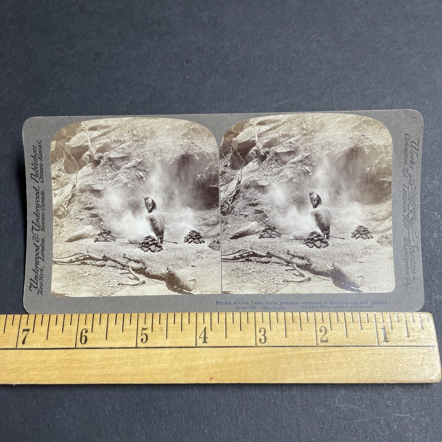 Antique 1903 Man In India Does A Burning Ritual Stereoview Photo Card P5659