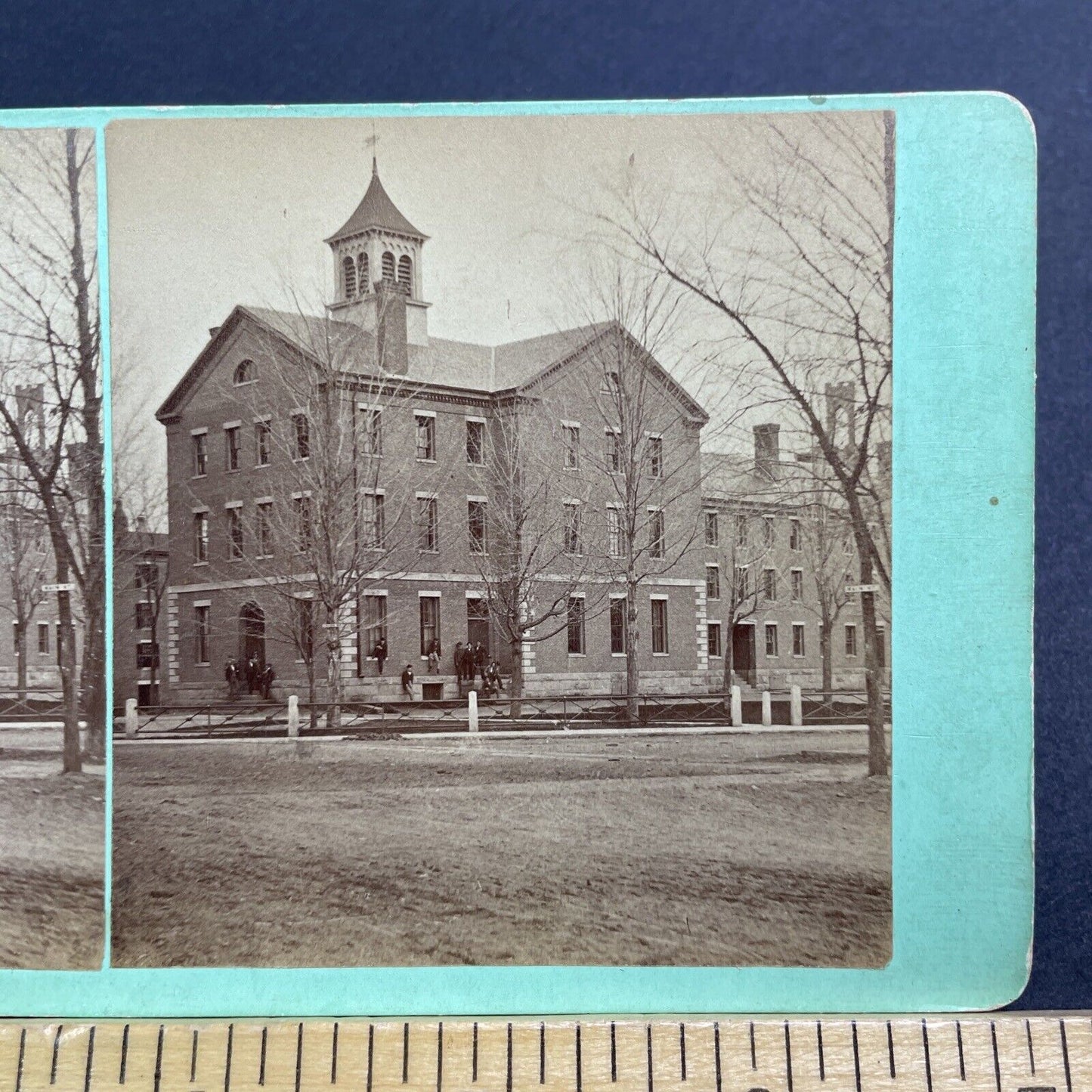 Antique 1870s Williston Chinese School Easthampton MA Stereoview Photo Card V463