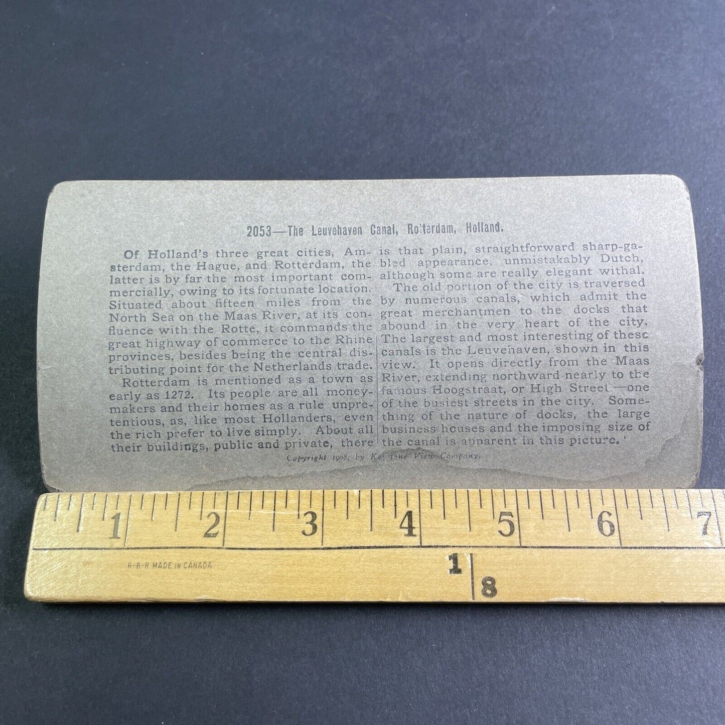 Antique 1896 City Of Rotterdam Netherlands Holland Stereoview Photo Card P2152