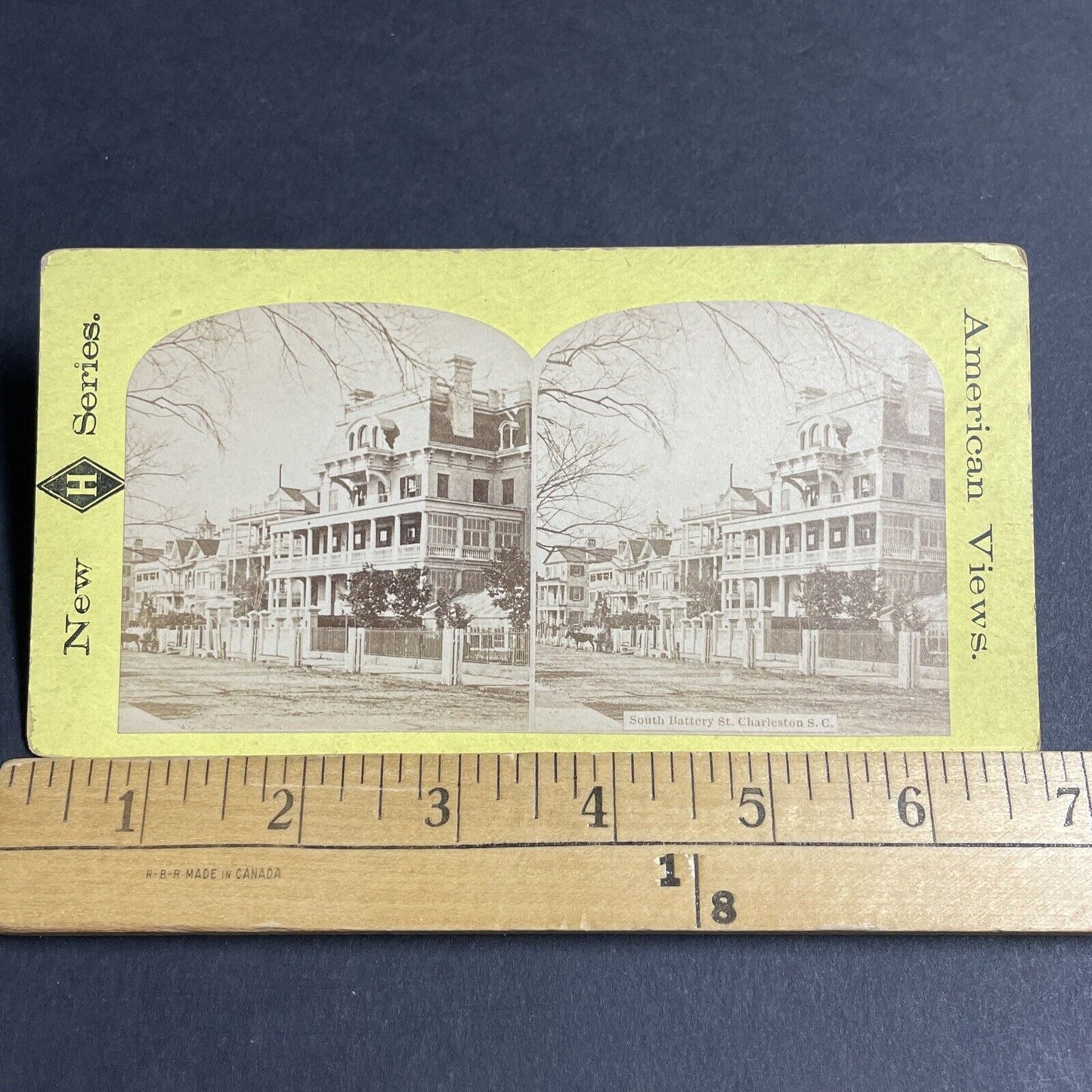 Antique 1870s South Battery Street Charleston SC Stereoview Photo Card P4880