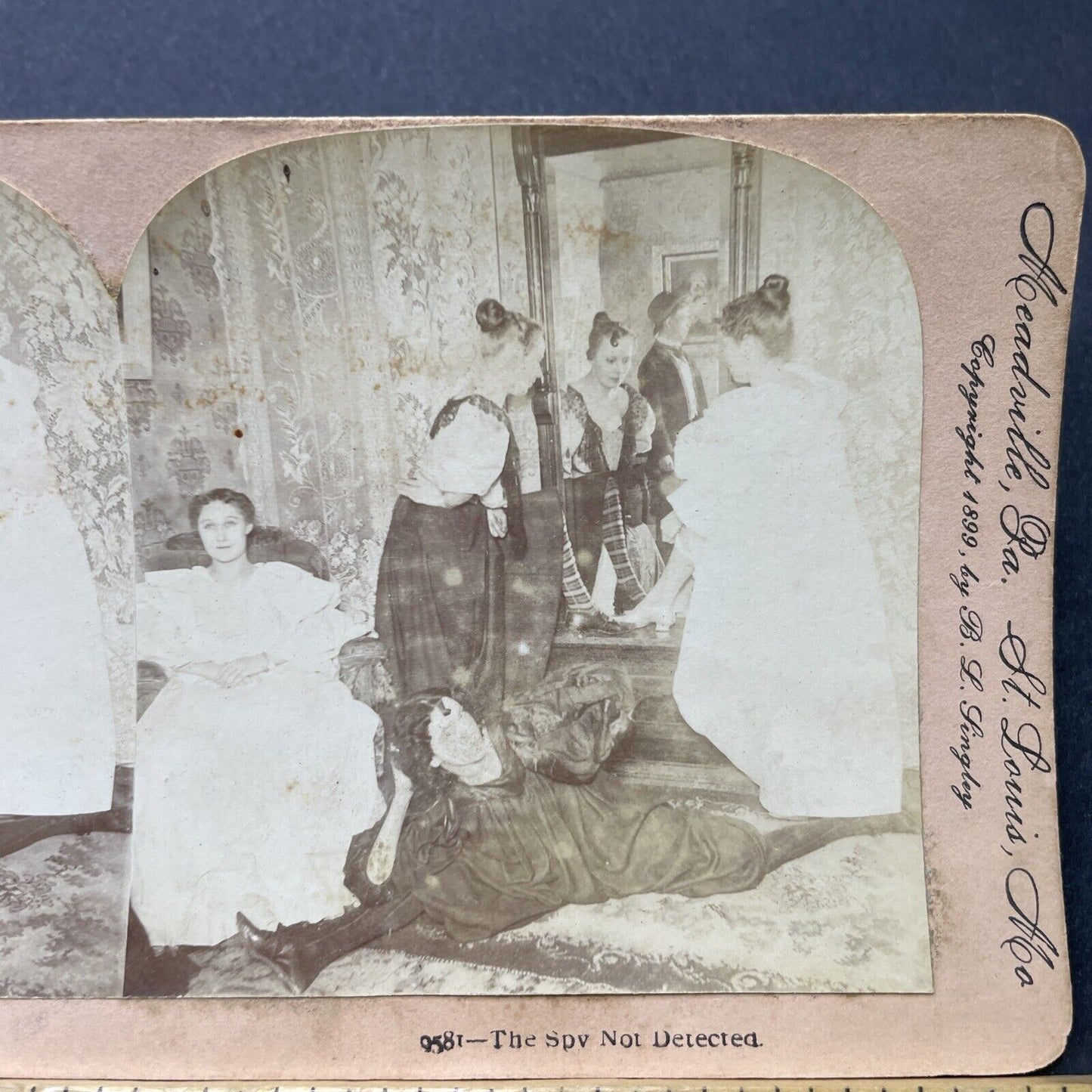 Antique 1899 Victorian Woman Does The Splits Stereoview Photo Card P2723