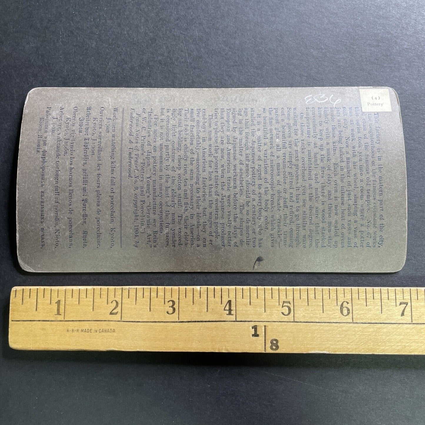 Antique 1904 Porcelain Kiln & Workers Kyoto Japan Stereoview Photo Card P1501