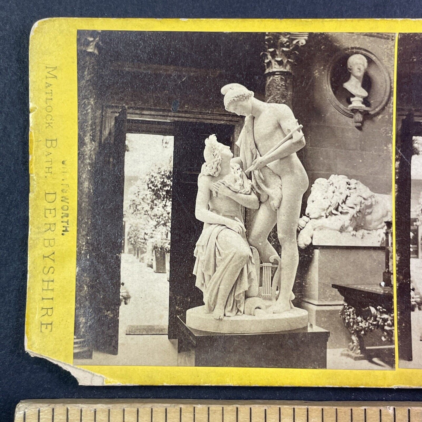 Chatsworth Derbyshire Sculpture Gallery Stereoview James Clark c1862 Y1411