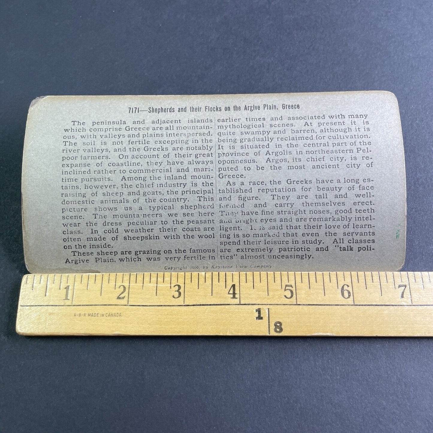 Antique 1906 Shepherds In Argos Greece Stereoview Photo Card P2107