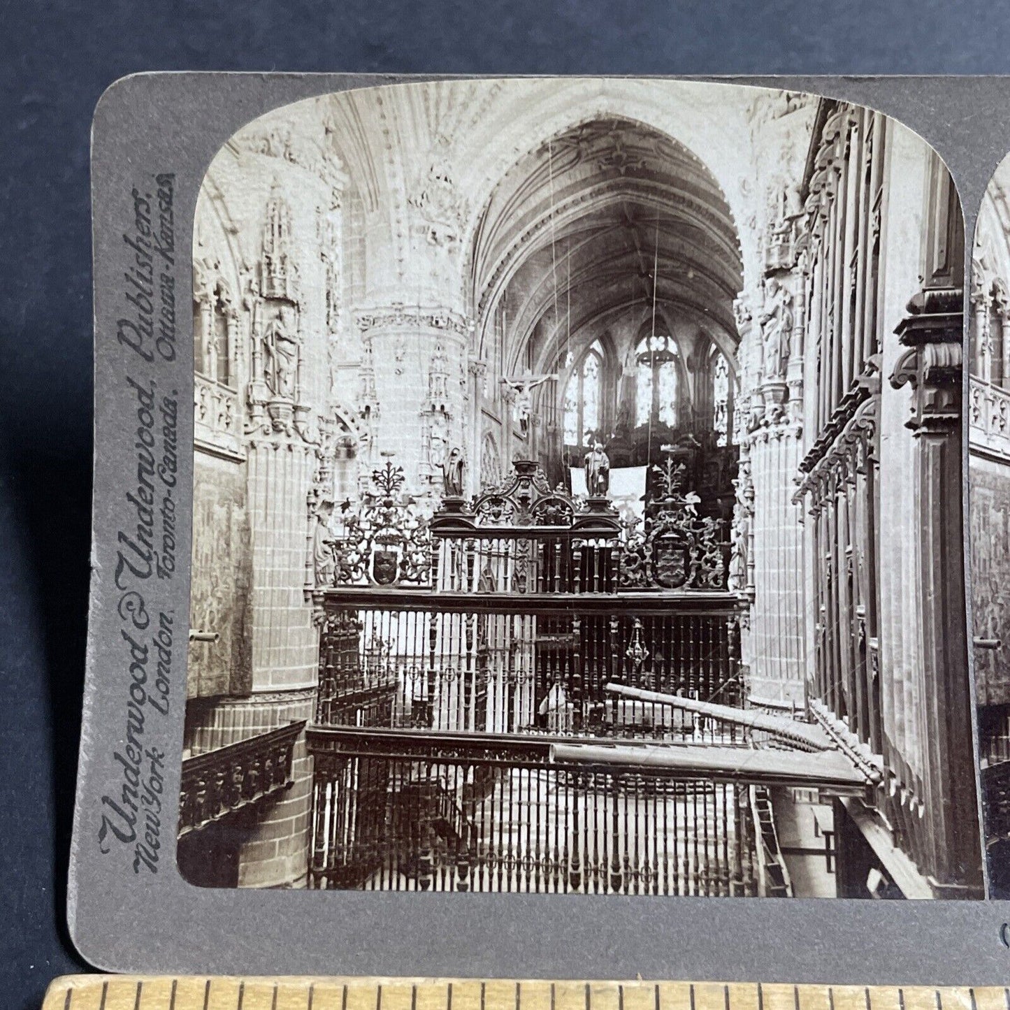 Antique 1902 The Cathedral Church In Burgos Spain Stereoview Photo Card P5191