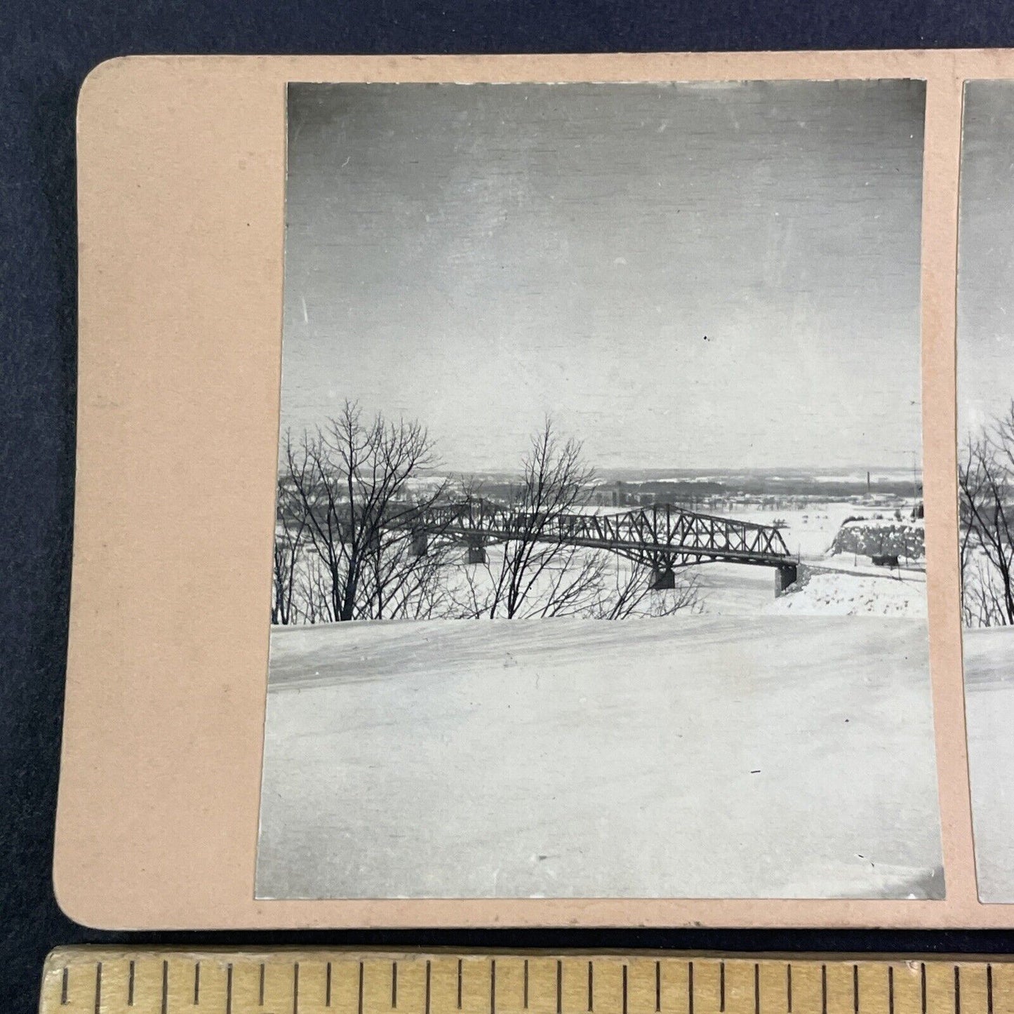 Interprovincial Bridge Ottawa Ontario Canada Stereoview OOAK Antique c1908 Y2712