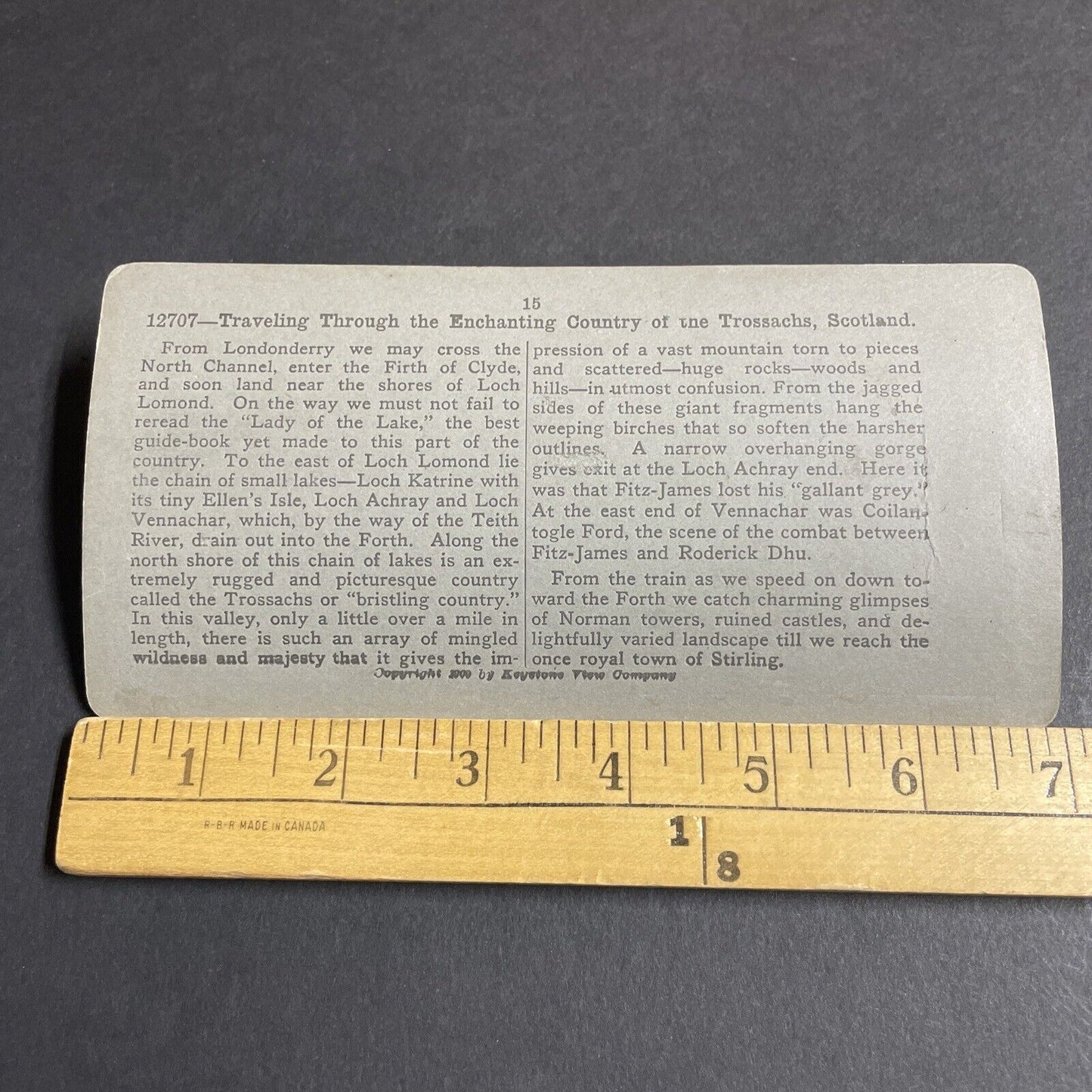 Antique 1909 Scottish People Travel By Coach & Ferry Stereoview Photo Card P4252
