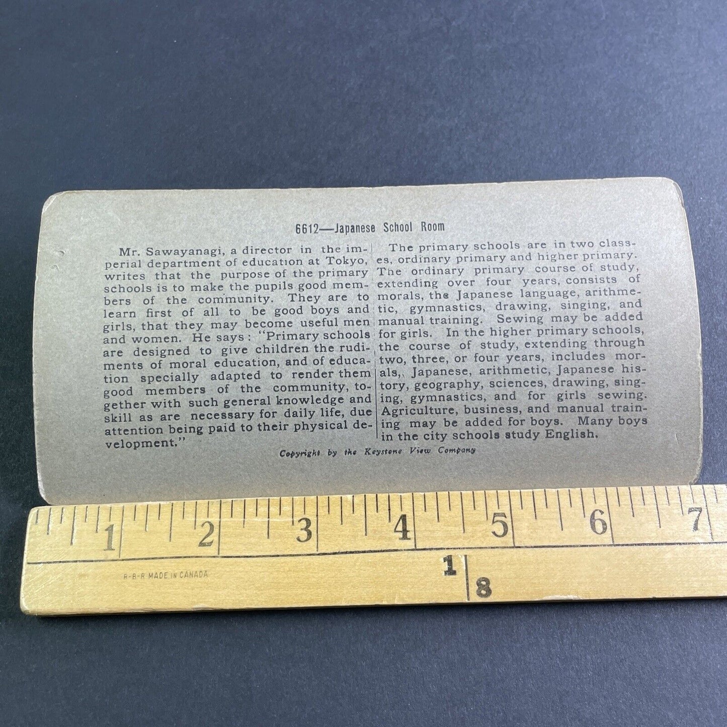 Antique 1905 All Boys School Classroom In Japan Stereoview Photo Card P2133