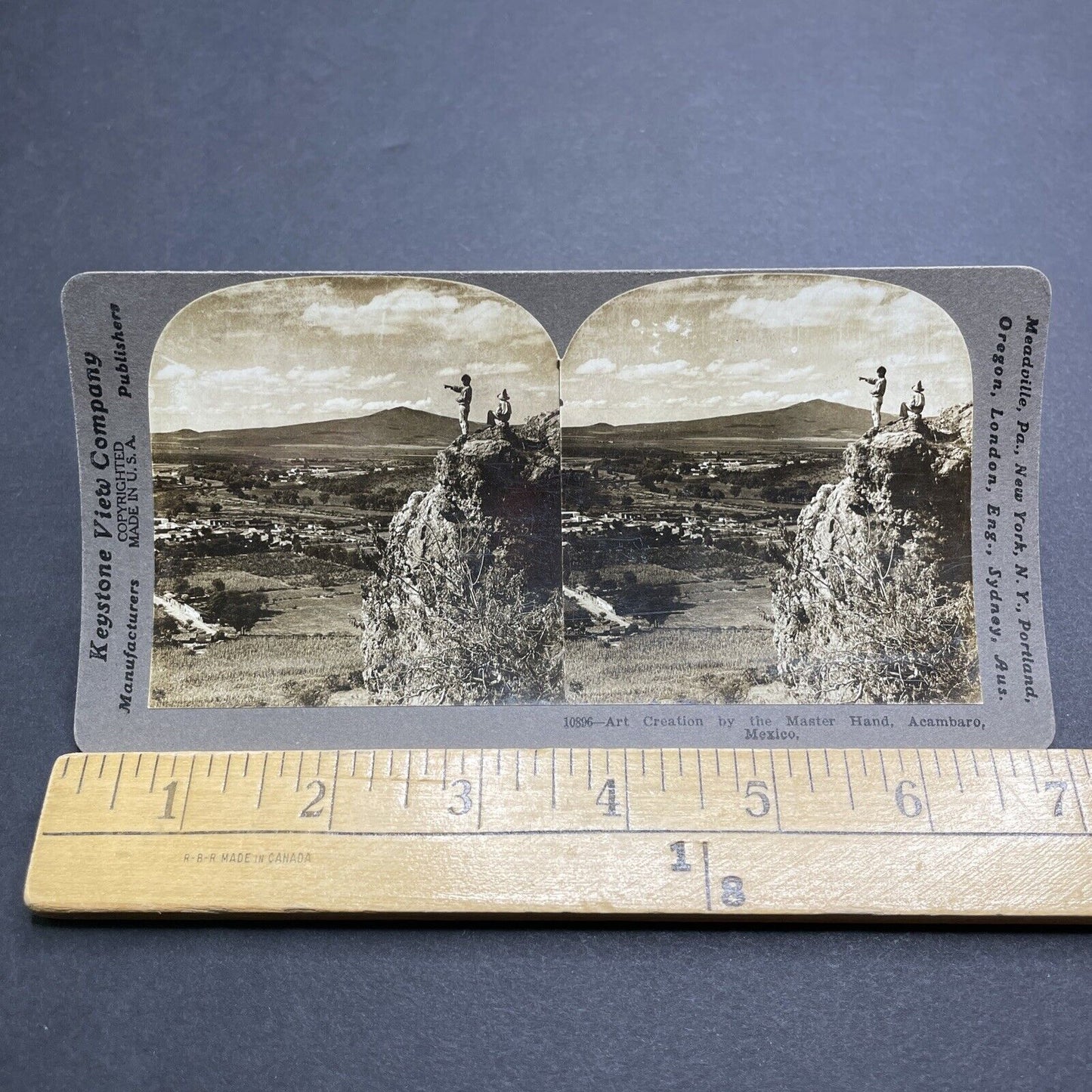 Antique 1909 Boys Tempt Their Fate Acambaro Mexico Stereoview Photo Card P2061