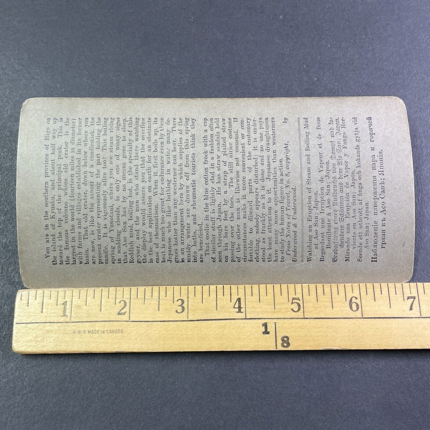 Aso-San Boiling Mud Volcano in Japan Stereoview Antique c1904 Y2795