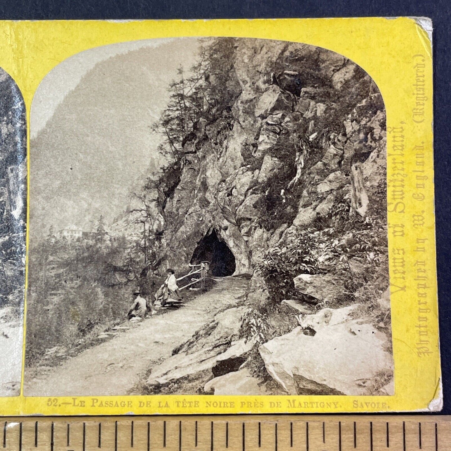 Mountain Tunnel Near Martigny Switzerland Stereoview Antique c1870 X2553