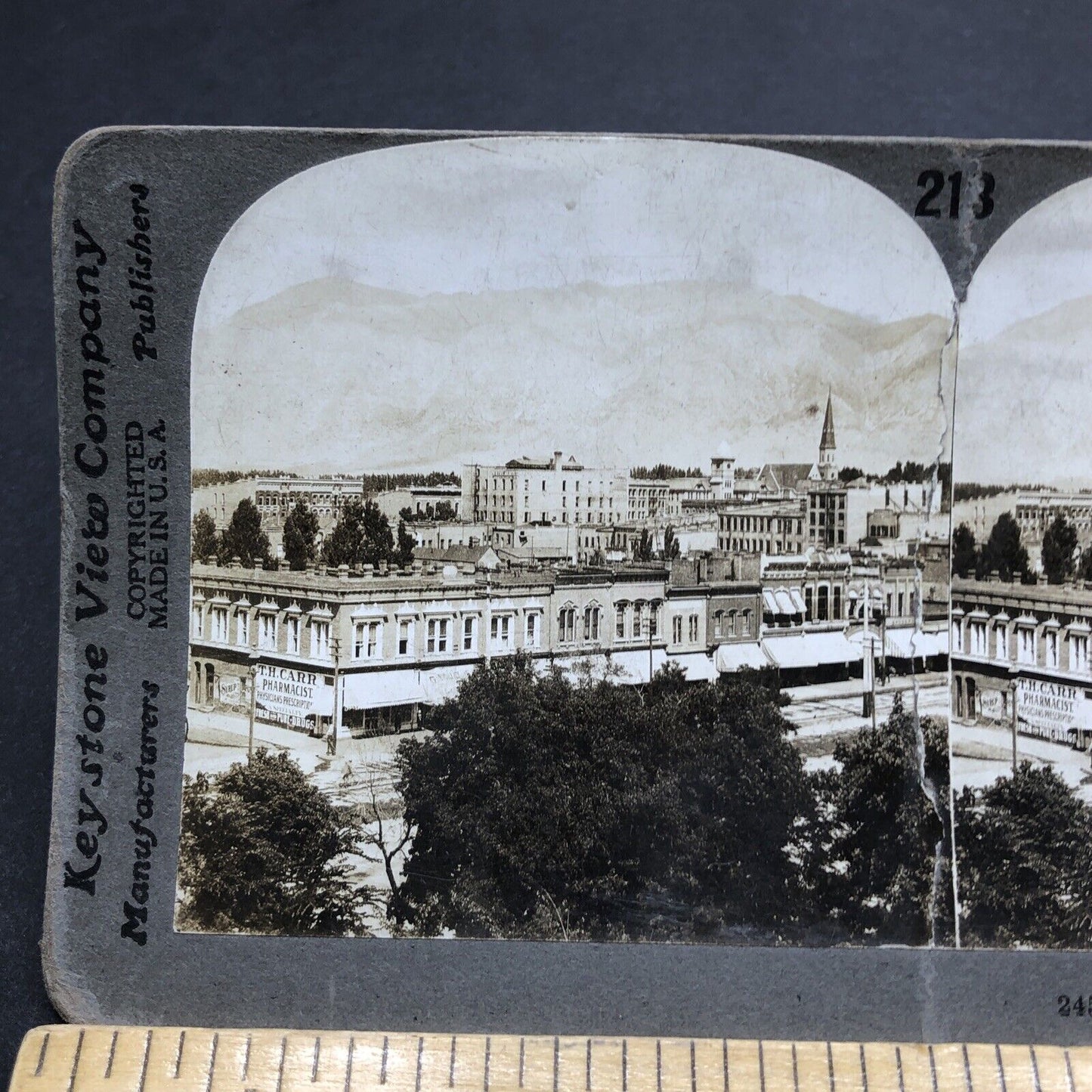 Antique 1909 City Of Ogden Utah Salt Lake City Stereoview Photo Card P2052