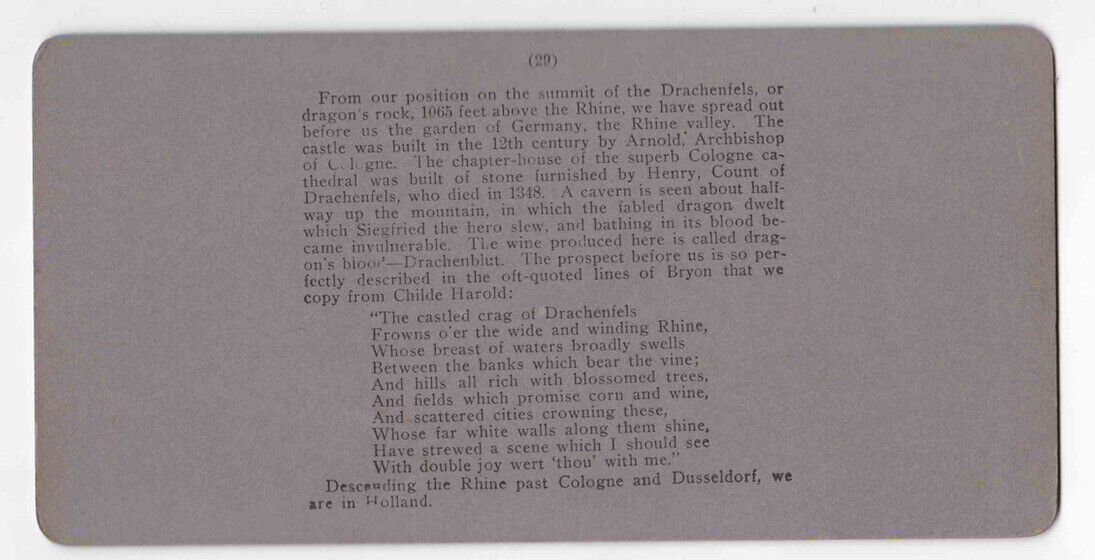 Antique 1903 Rhine River Schloss Drachenburg Drachenfels Germany Photo Card P087