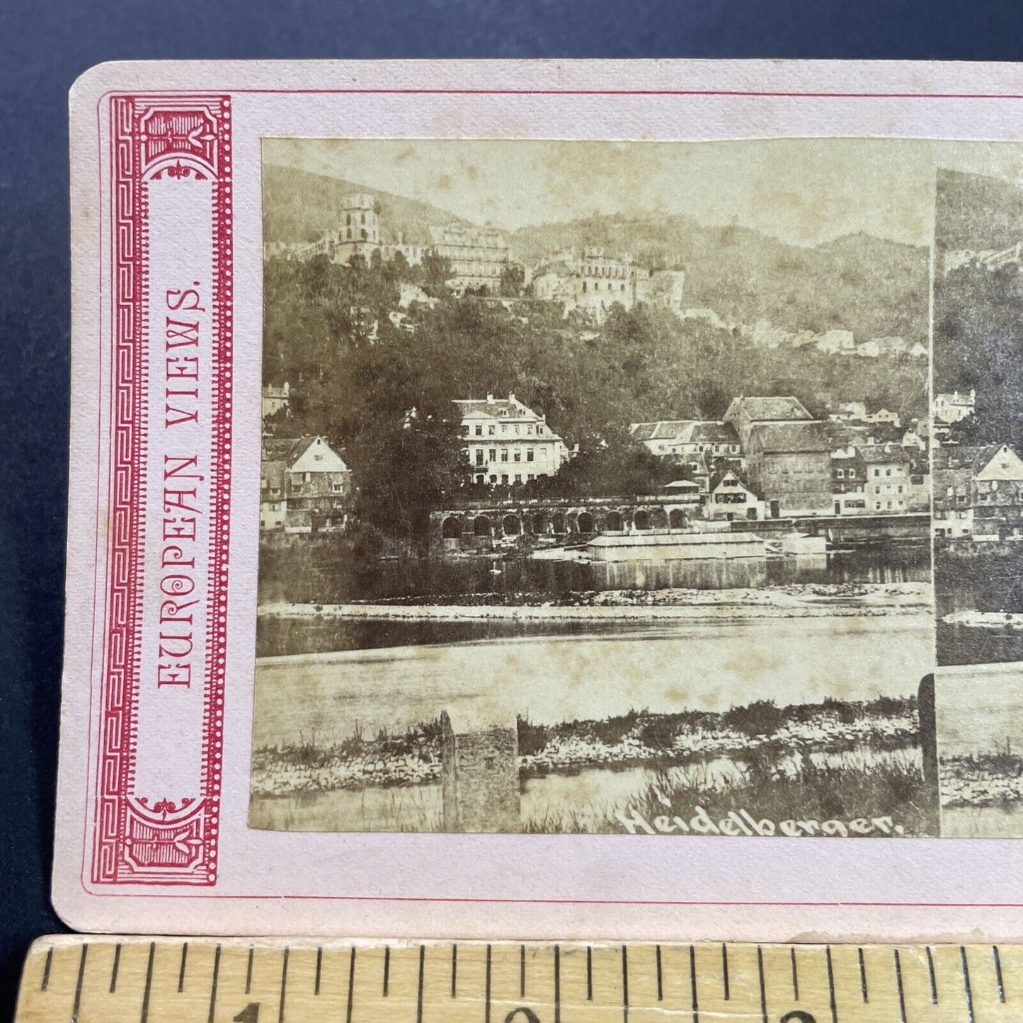 Antique 1870s City Of Heidelberg Germany Stereoview Photo Card P4134