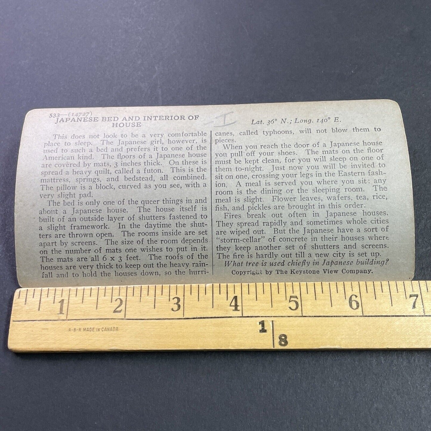 Antique 1910s Traditional Japanese Bed And Pillow Stereoview Photo Card P3703