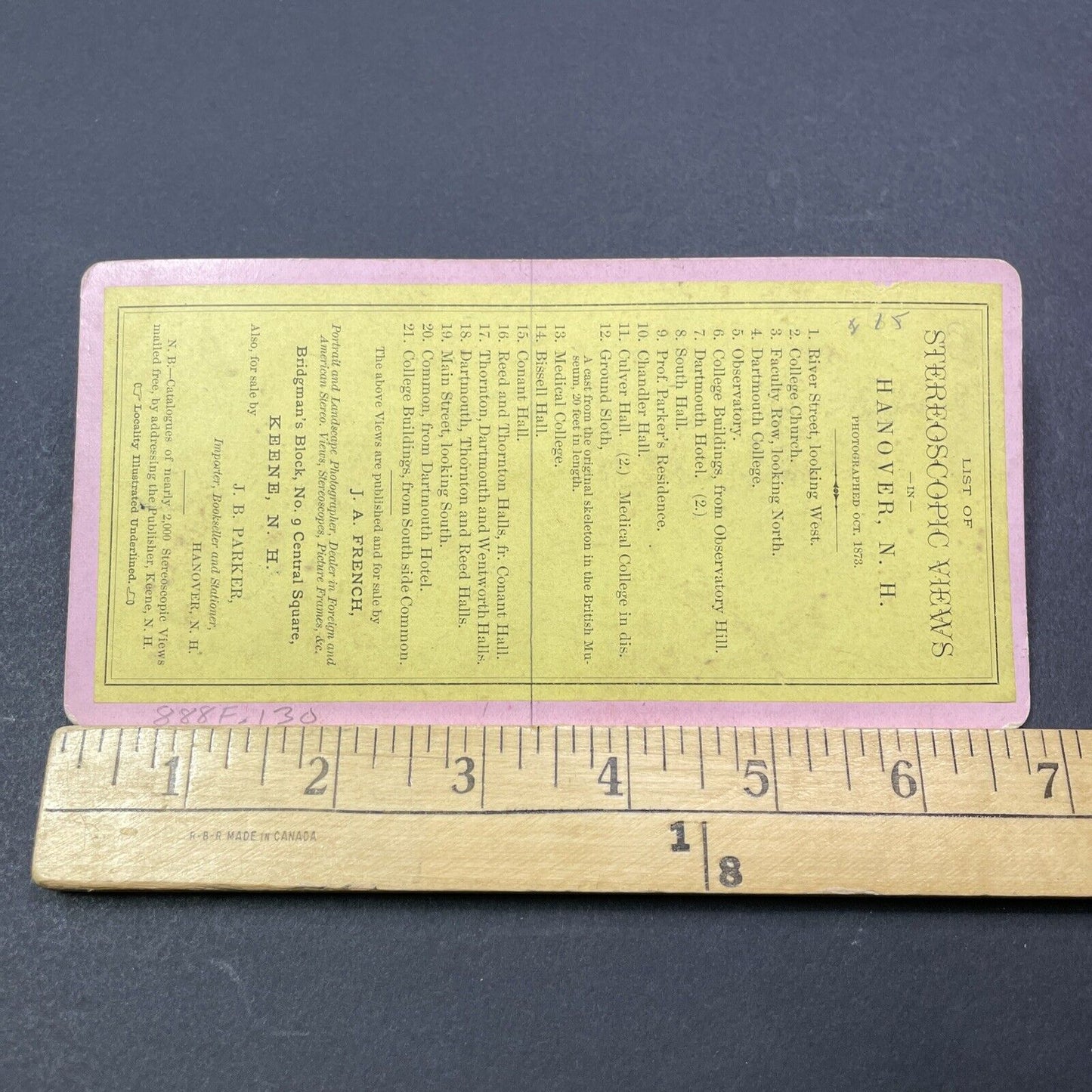 Antique 1873 Thayer School Of Engineering Dartmouth Stereoview Photo Card V2058