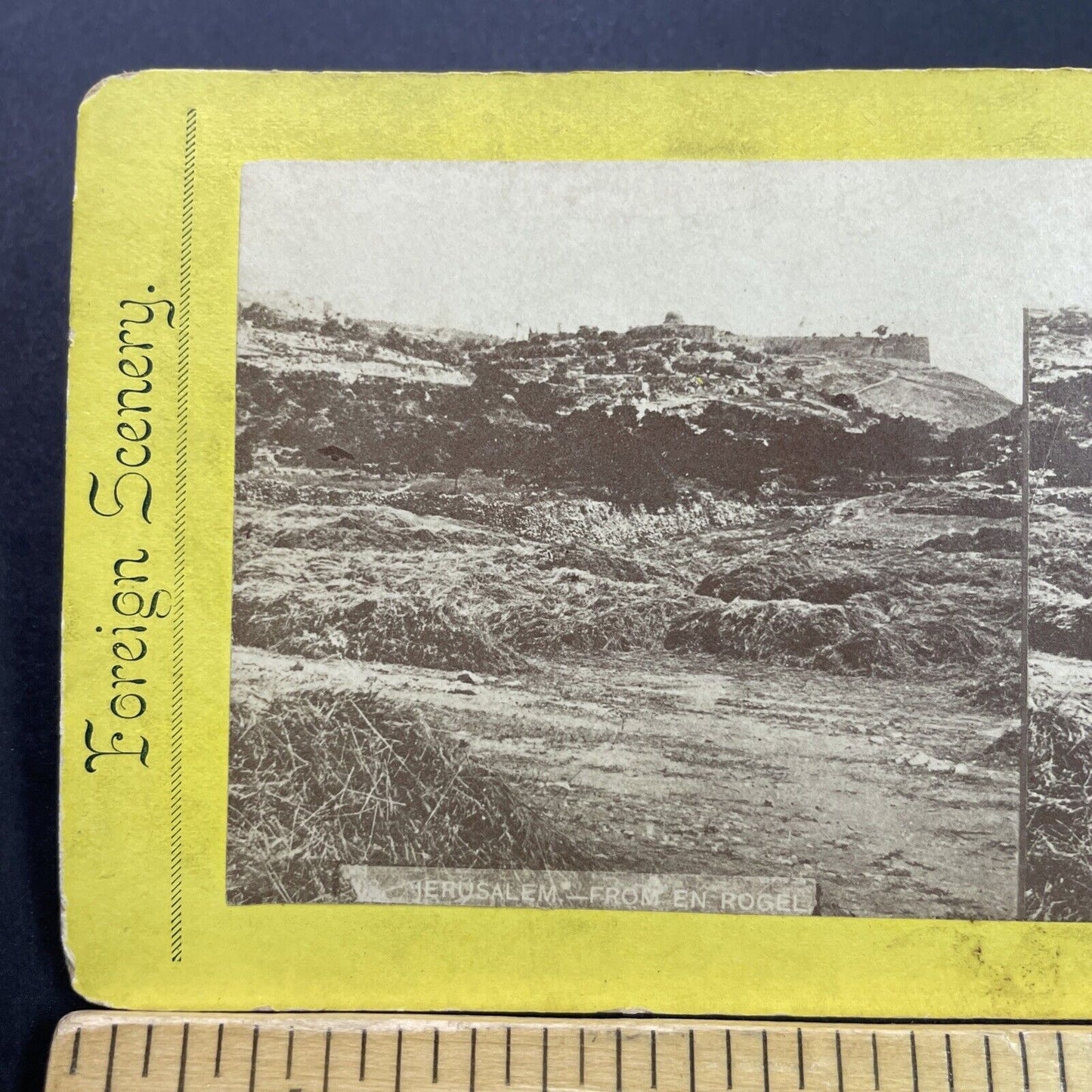 Antique 1870s Unexcavated Areas Of Jerusalem Israel Stereoview Photo Card P4126