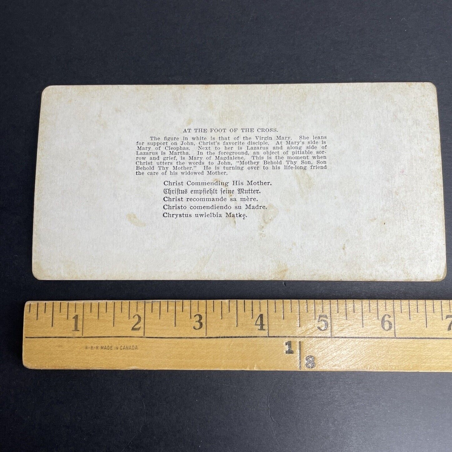 Antique 1902 Mary Mother Of Jesus At The Cross Stereoview Photo Card P1065