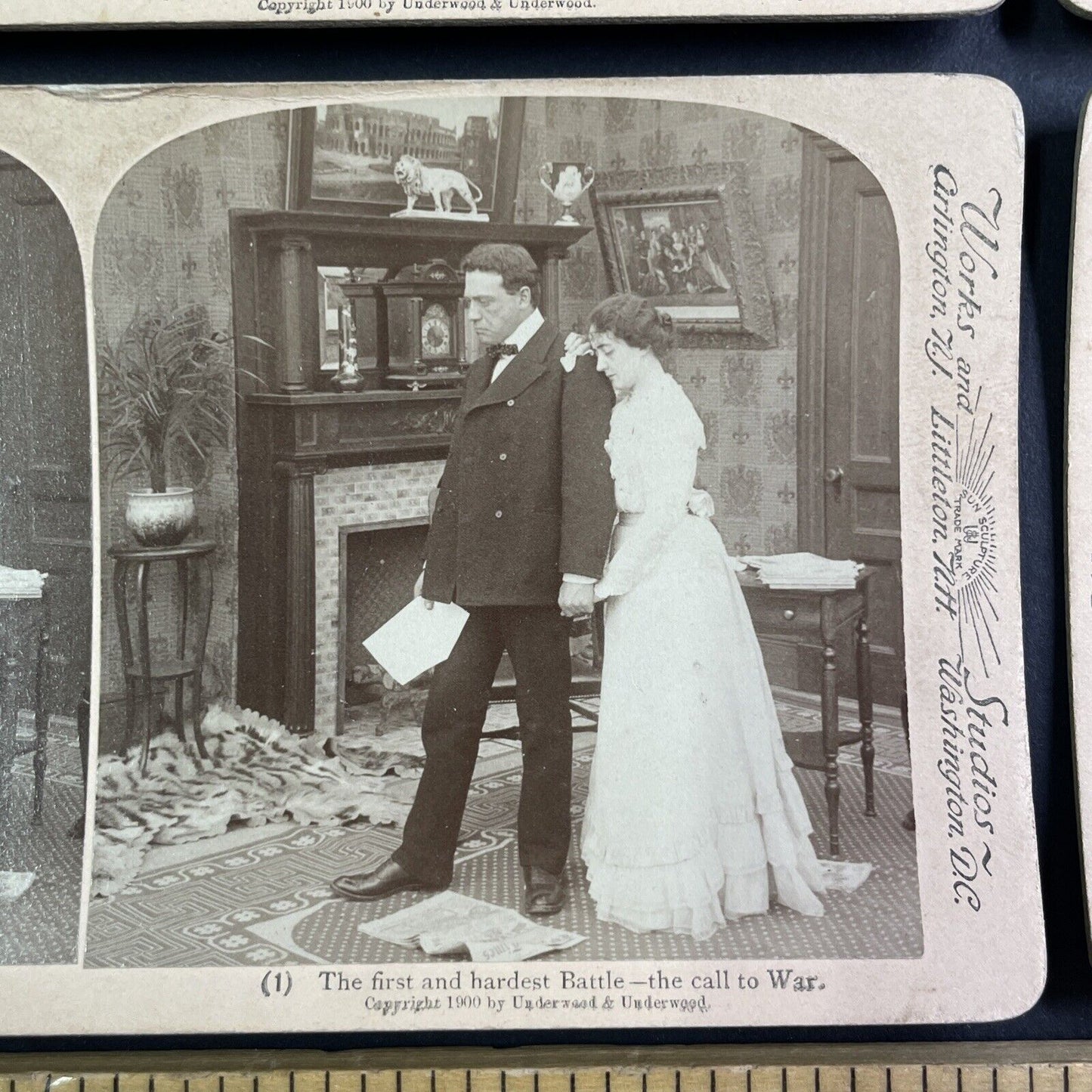 Lot of 6 Husband Goes to War Series #1-6 Stereoview Underwood c1900 Y1710