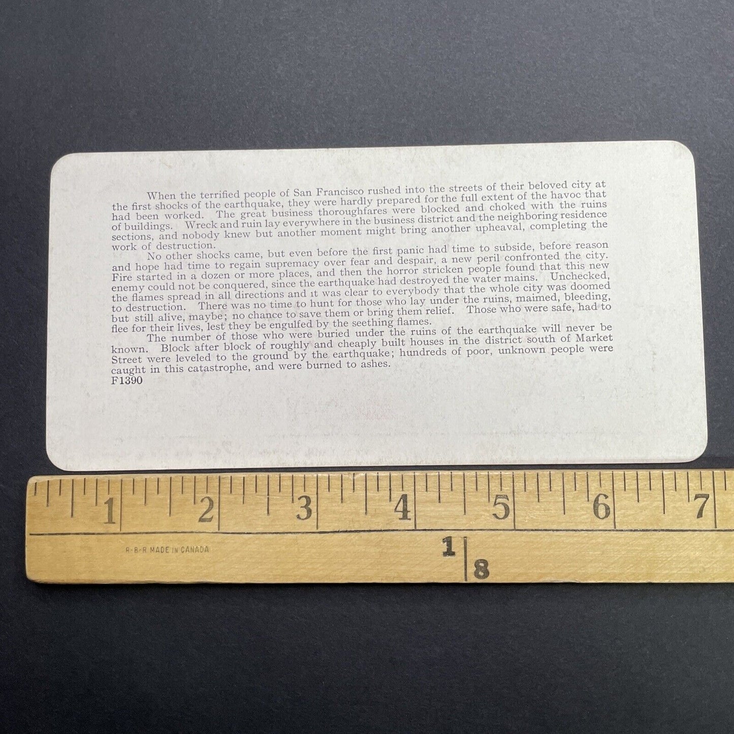 Antique 1910s San Francisco Earthquake Nob Hill Stereoview Photo Card 2300-11