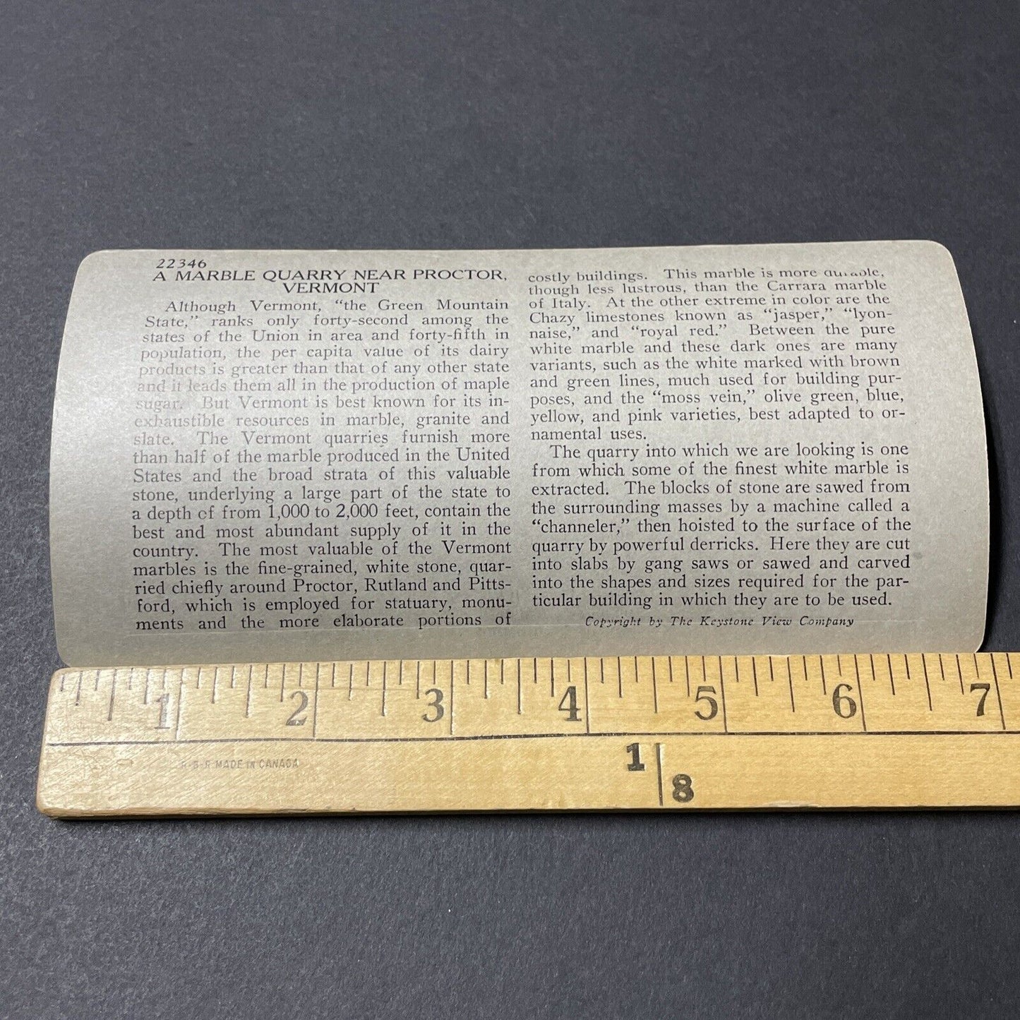 Antique 1910s Marble Quarry In Proctor Vermont Stereoview Photo Card V2631