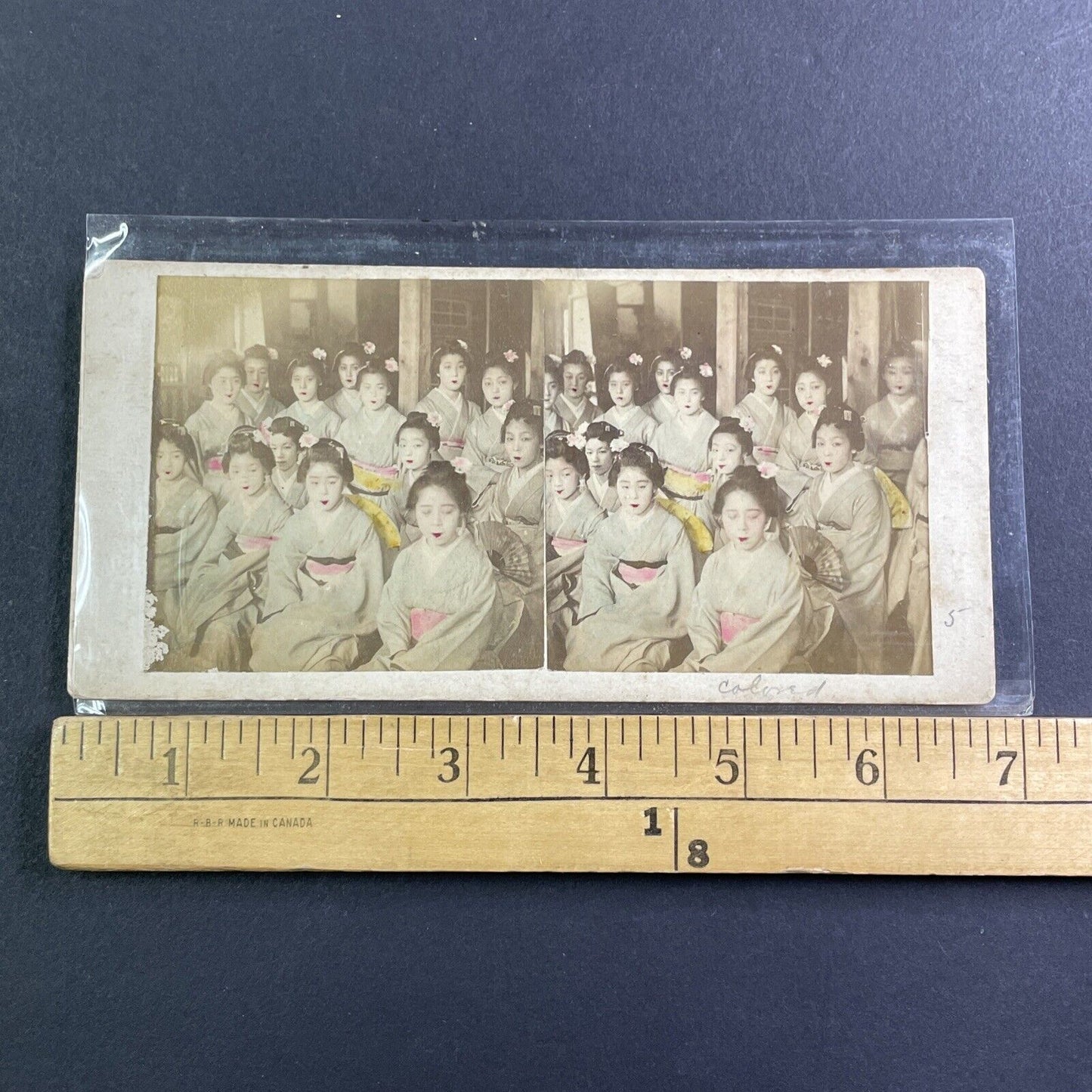 Japanese Girls School Stereoview Early Japan Photo Antique c1860 X1542