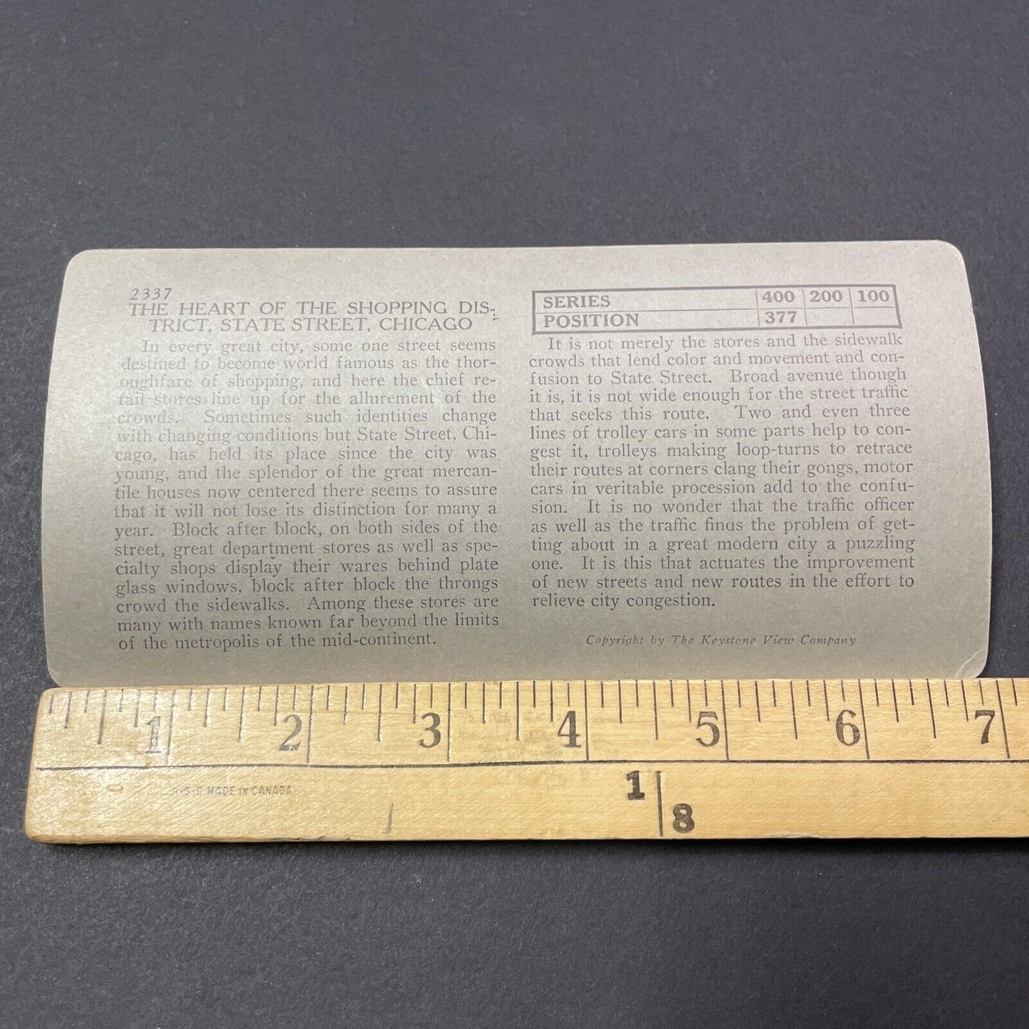 Antique 1920s Shopping On State Street Chicago Stereoview Photo Card V1869