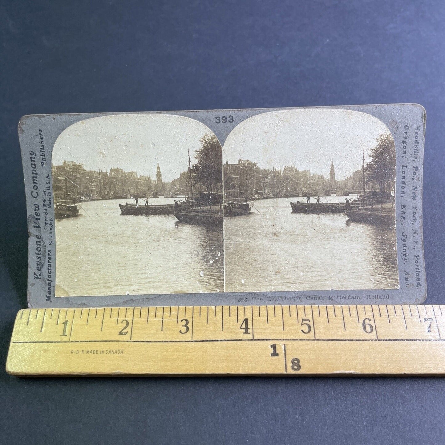 Antique 1896 City Of Rotterdam Netherlands Holland Stereoview Photo Card P2152
