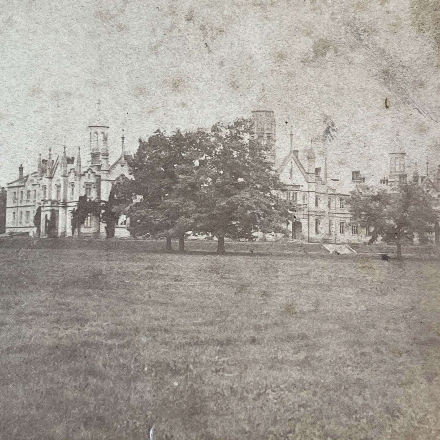 Trinity College University Of Toronto Stereoview Photo Card Antique c1868 X1266