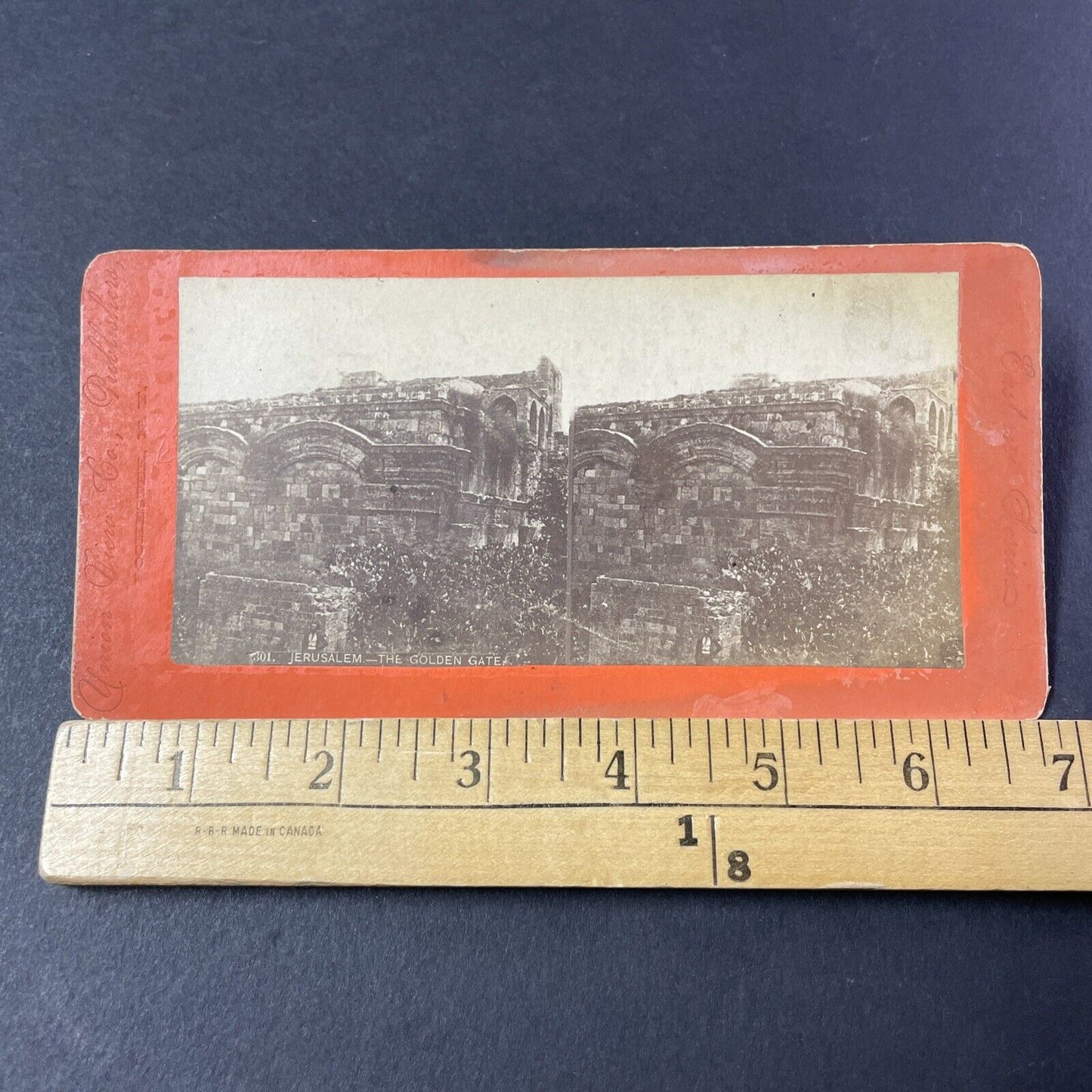 Antique 1860s The Golden Gate In Jerusalem Stereoview Photo Card P381-06