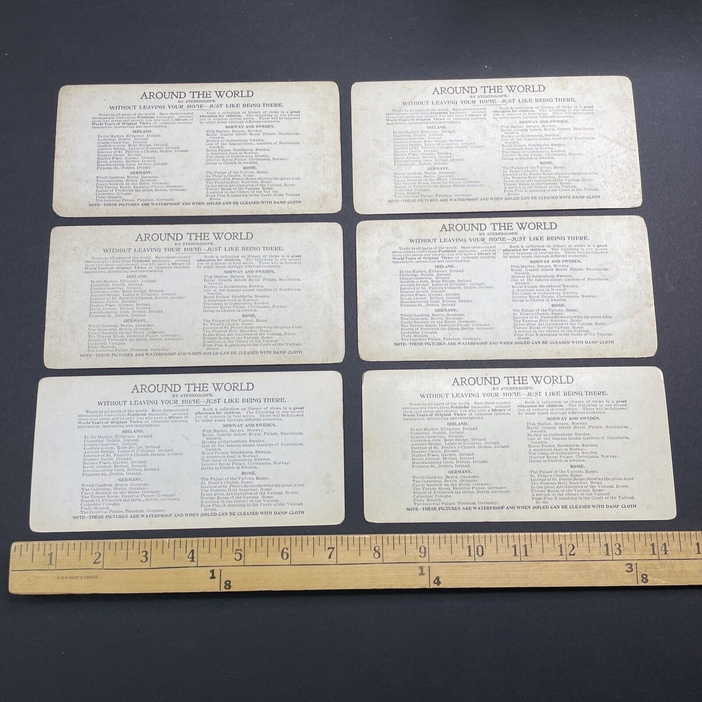 Lot Of 6 Antique 1906 Quaker Oats Company Stereoview Photo Cards V554