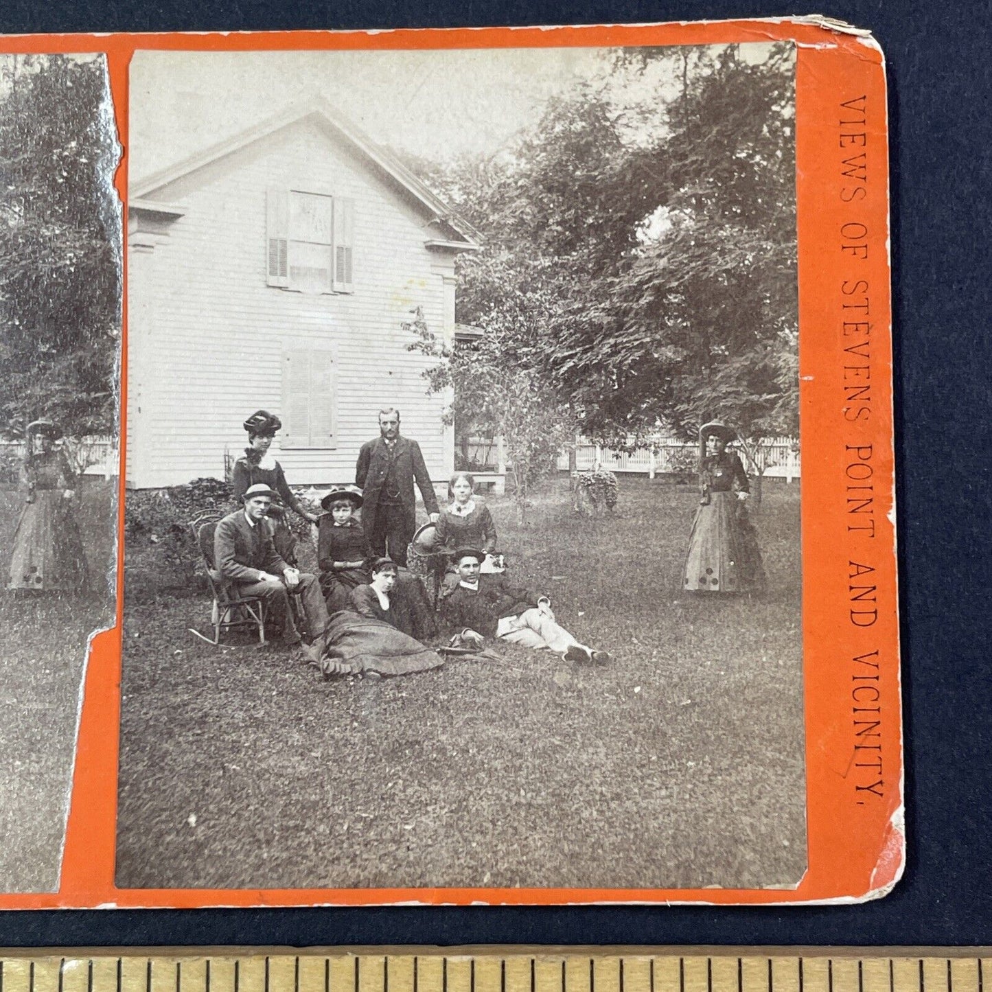 Self-Portrait W.C. Huff at House Stereoview Stevens Point Wisconson c1884 Y1811
