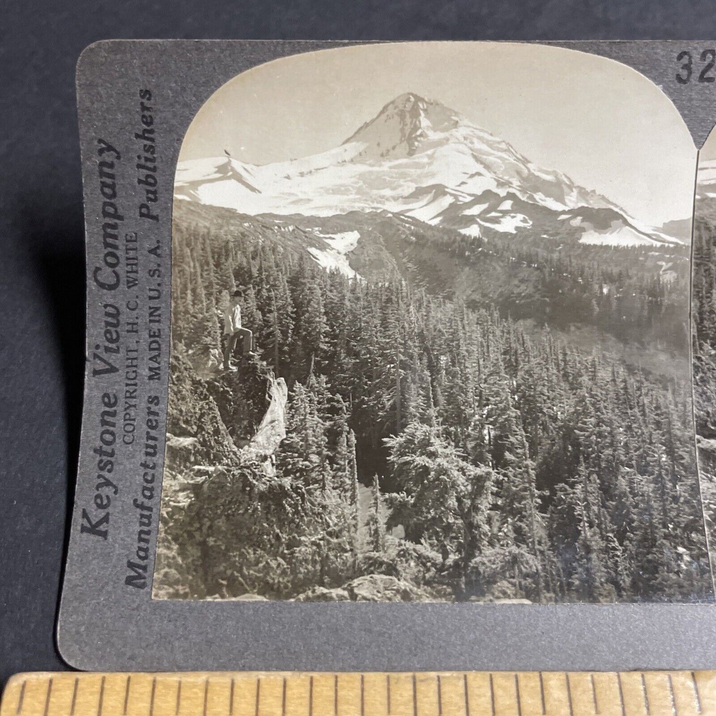 Antique 1910s Mount Hood Oregon Early Photo Stereoview Photo Card P3199