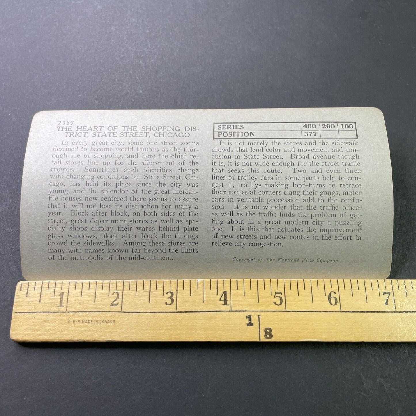 Antique 1920s State Street Chicago Illinois Stereoview Photo Card P3163