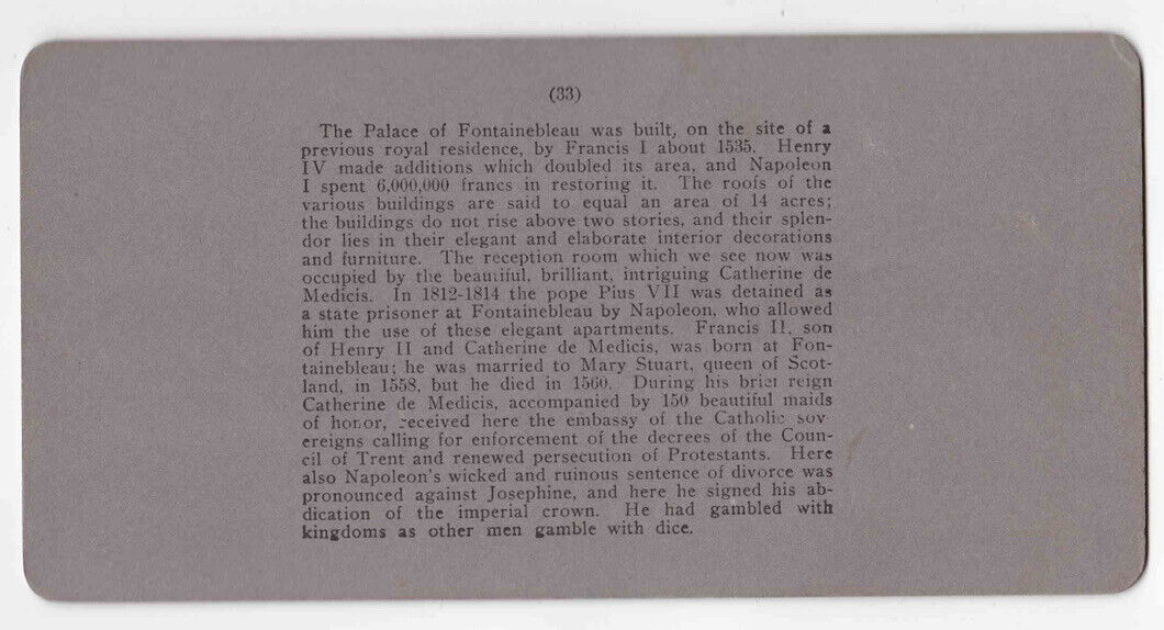 Antique 1897 Royal Palace Reception Room, Fontainebleau, France Photo Card P103